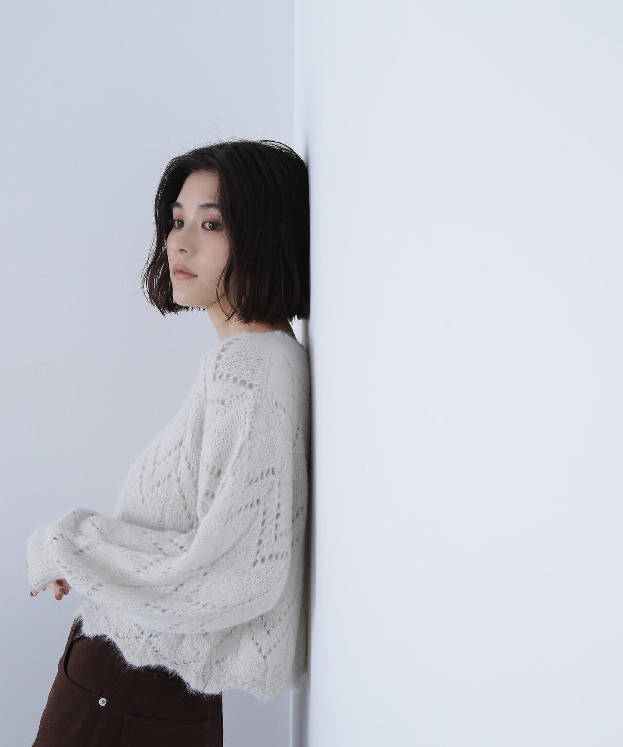 【sweet掲載】スカラップクロップドニット