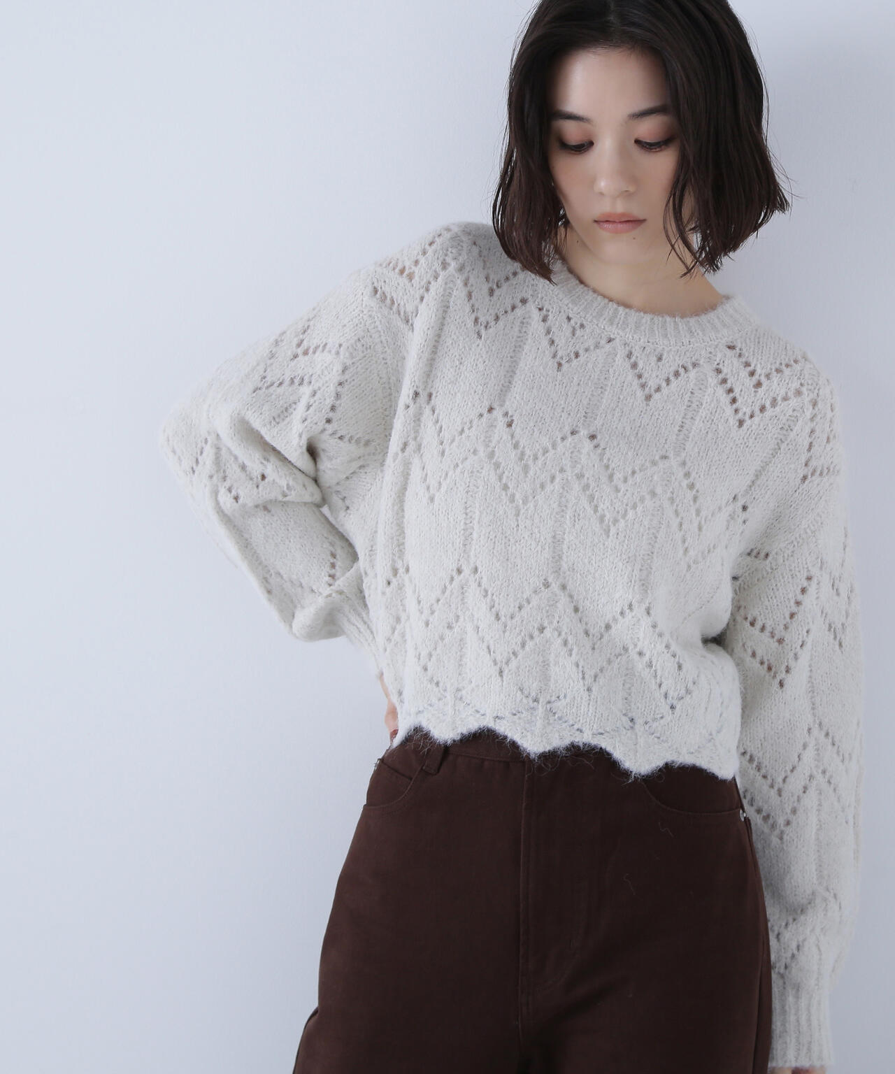 sweet12月号掲載】スカラップクロップドニット | NATURAL BEAUTY BASIC