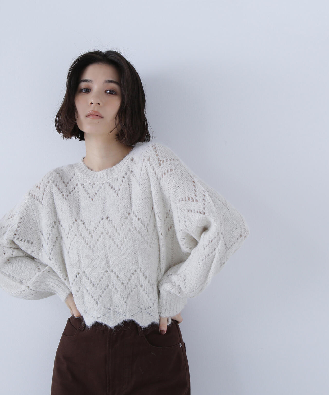 sweet掲載】スカラップクロップドニット | NATURAL BEAUTY BASIC