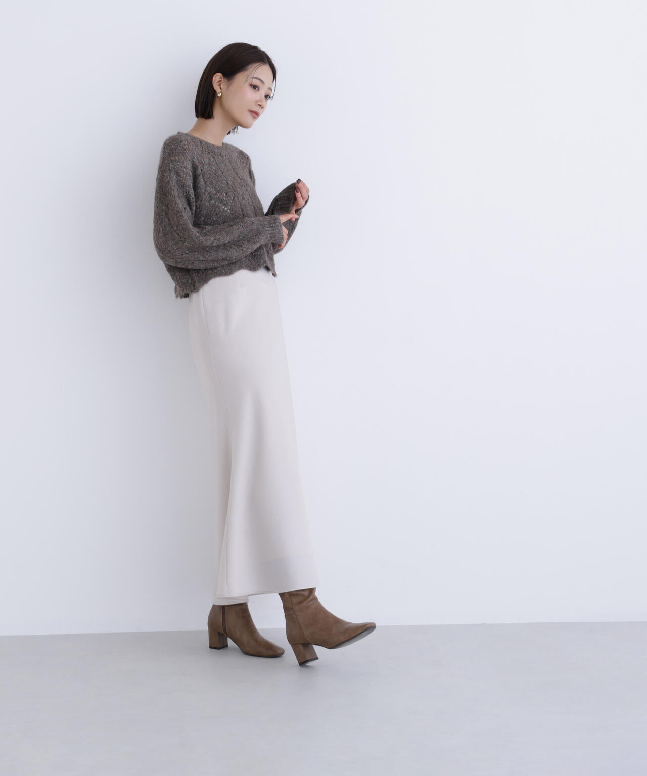 【sweet掲載】スカラップクロップドニット