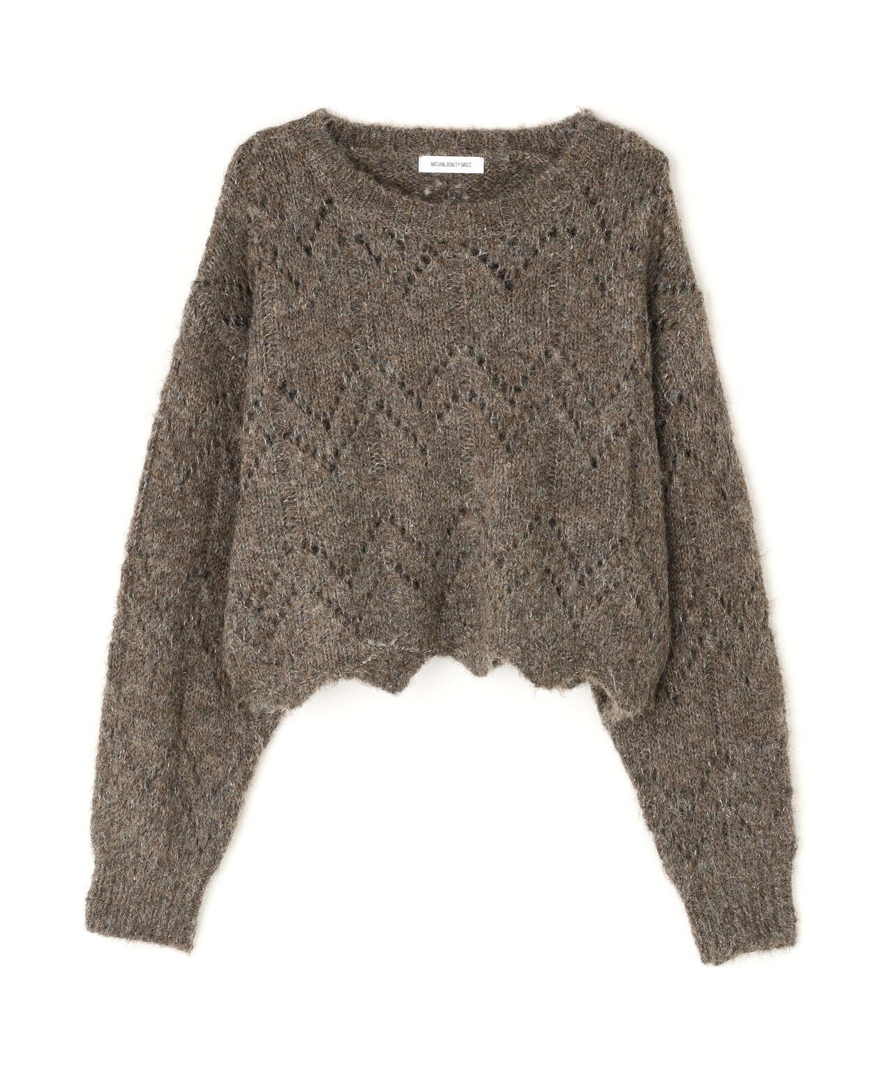 【sweet掲載】スカラップクロップドニット