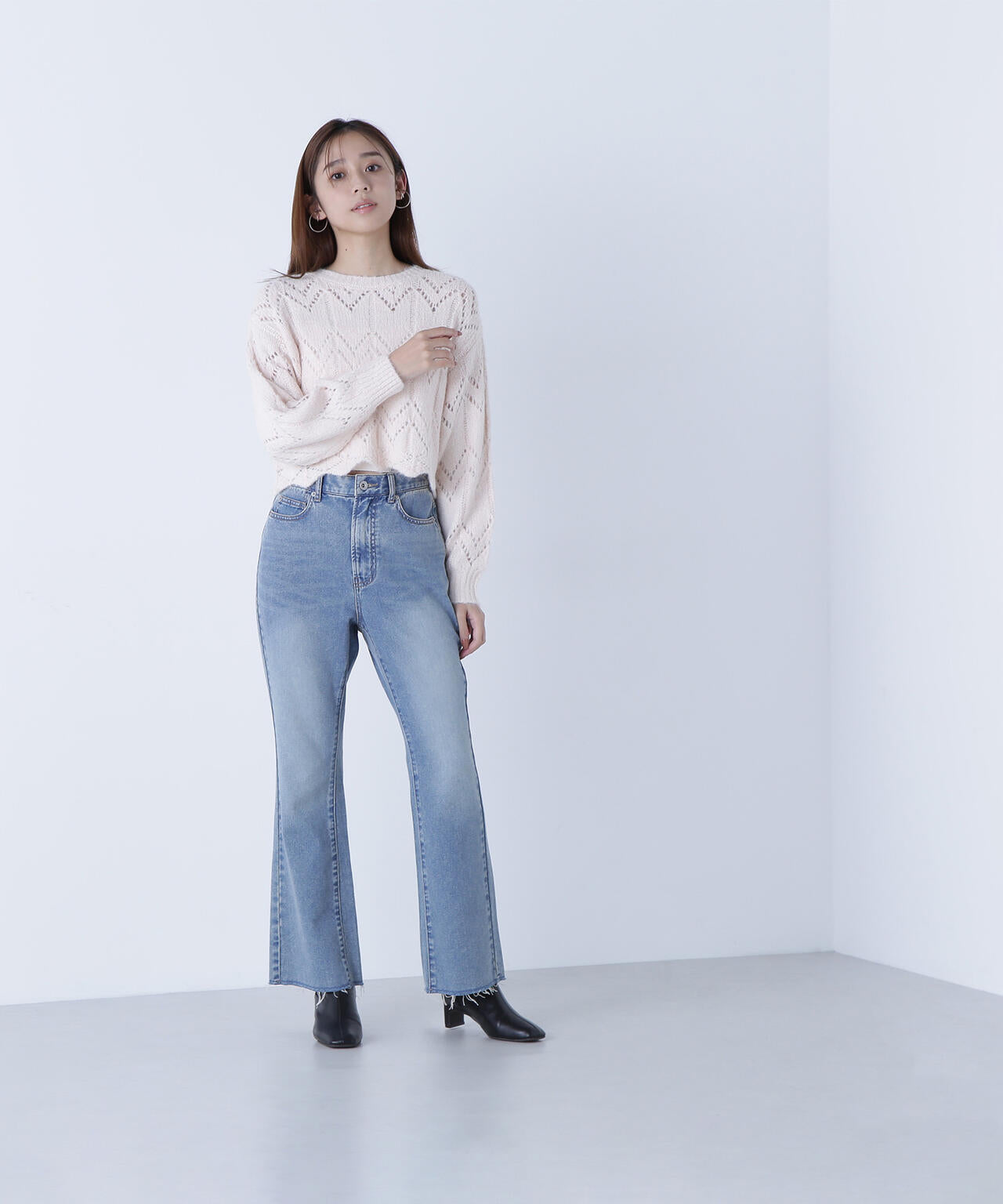 【sweet掲載】スカラップクロップドニット