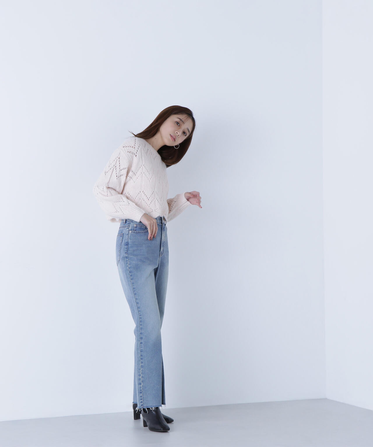 【sweet掲載】スカラップクロップドニット