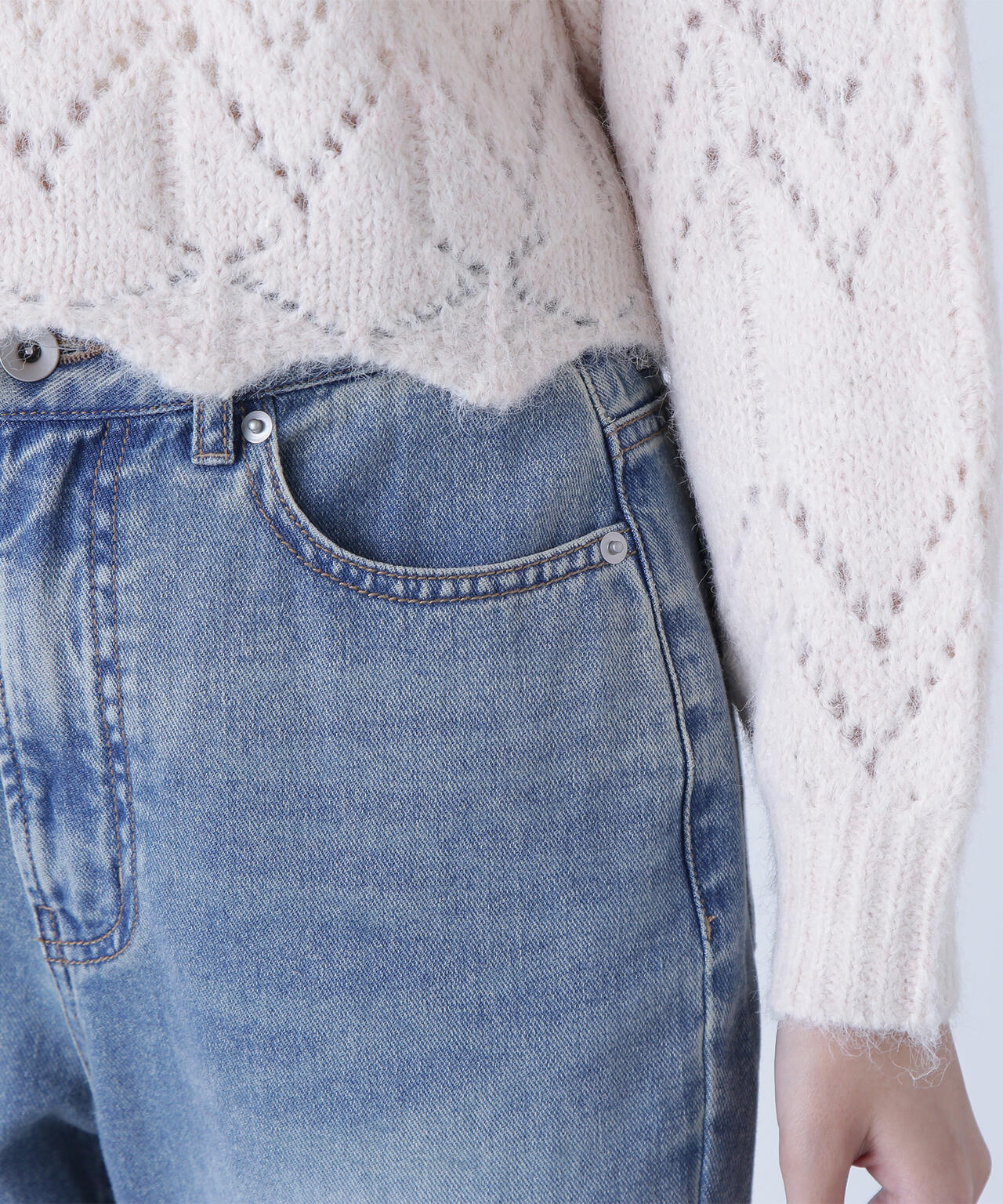 AND MARY クロップドニット VIOLETTA（ヴィオレッタ） ニット セーター バイカラーモヘア