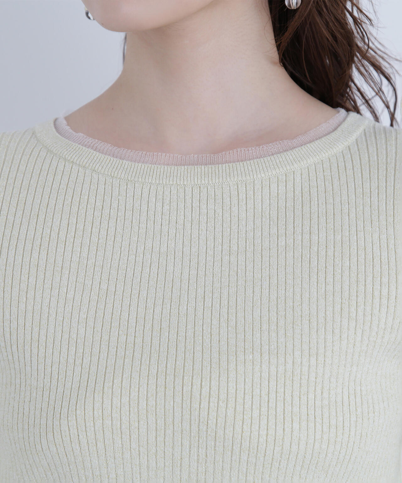 ボートネックフレアカフスニット