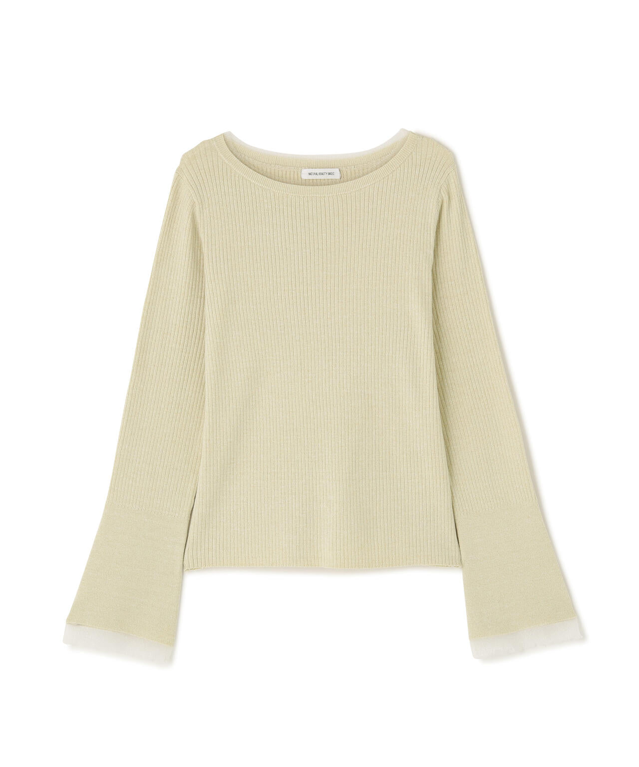 ボートネックフレアカフスニット