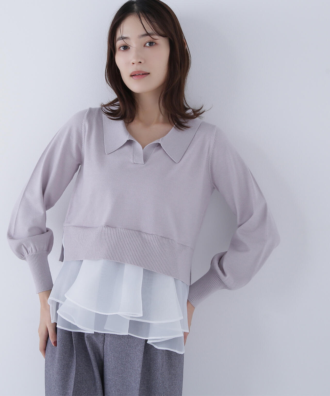 オーガンドッキングスキッパーニット