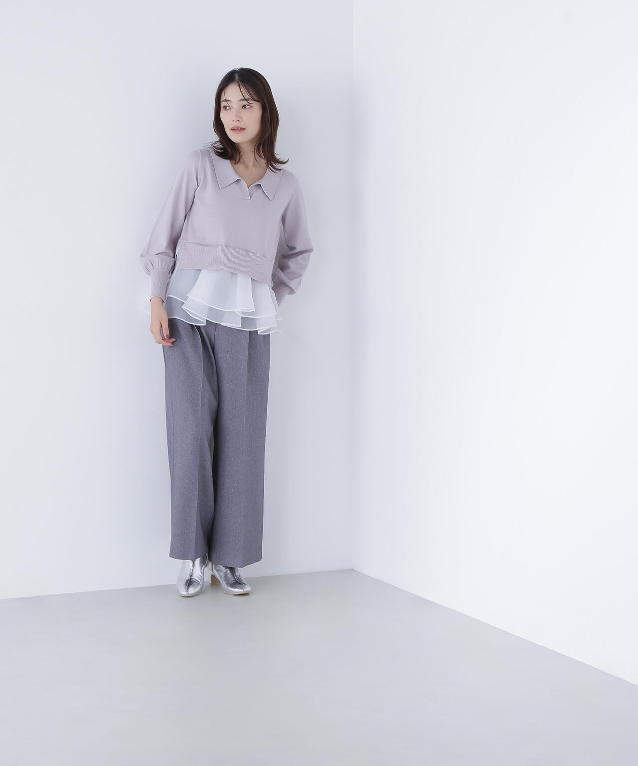 オーガンドッキングスキッパーニット