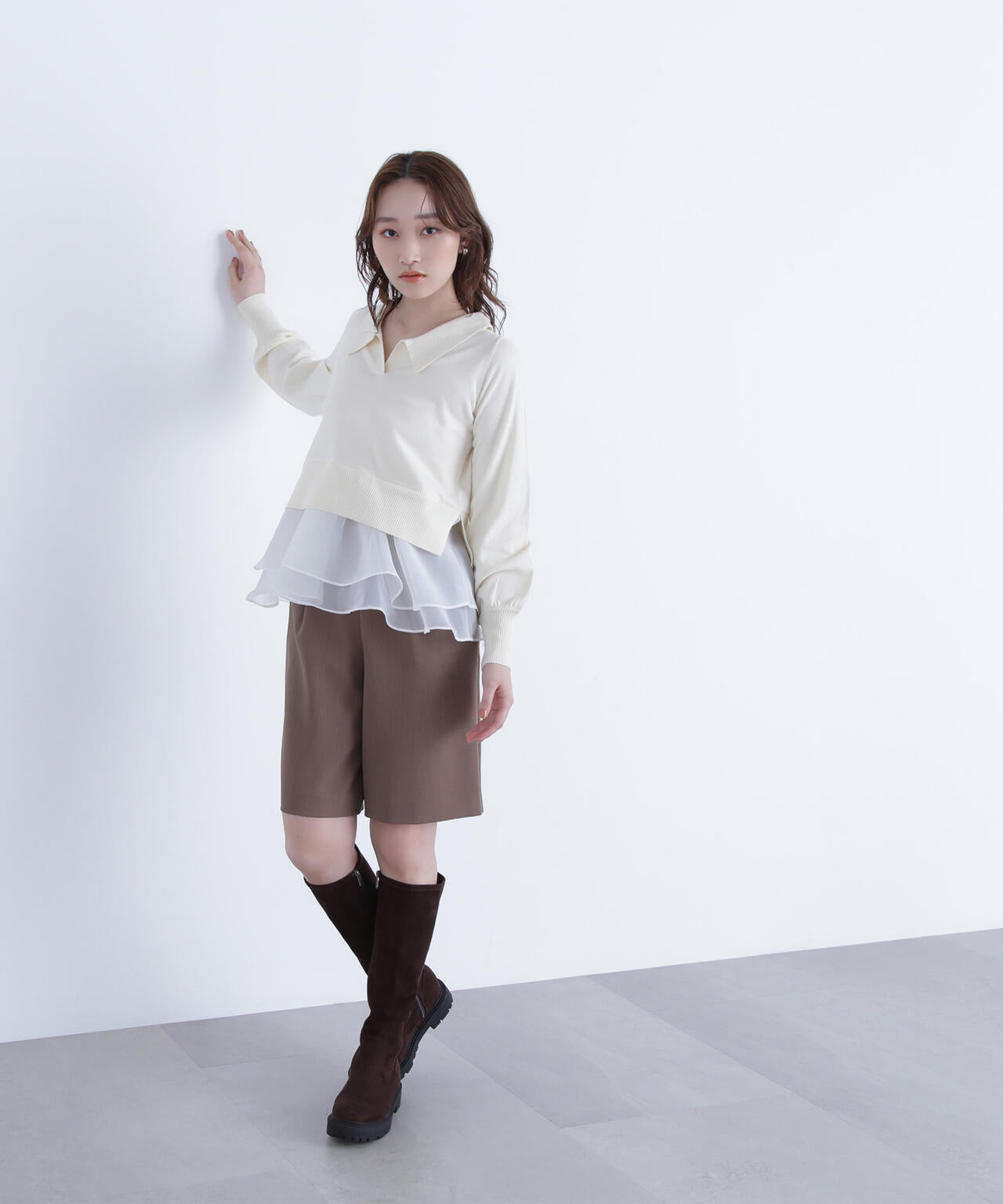 オーガンドッキングスキッパーニット