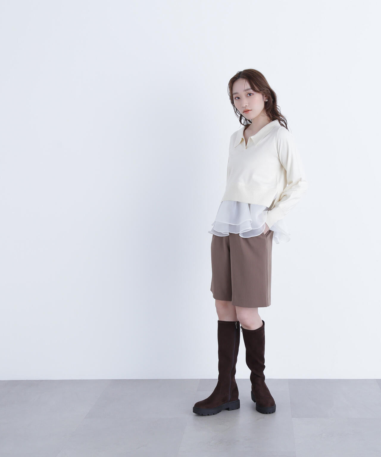 オーガンドッキングスキッパーニット