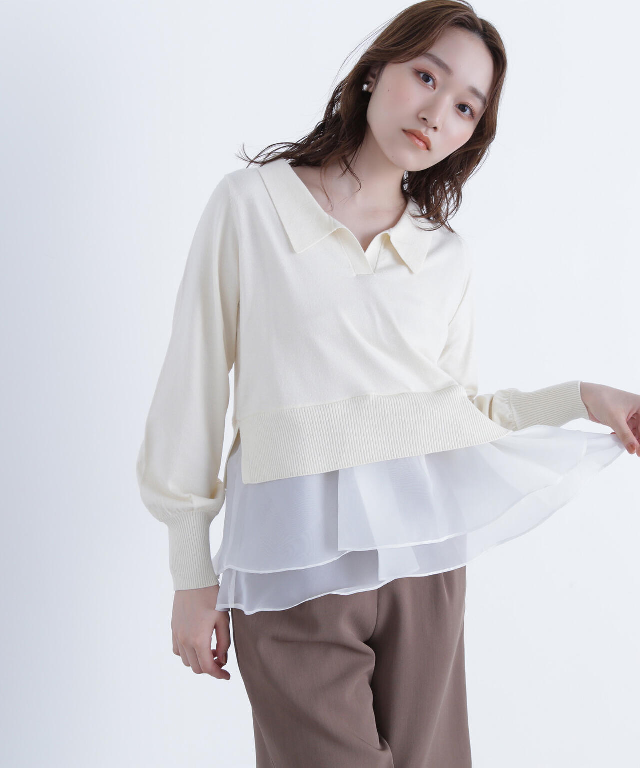 オーガンドッキングスキッパーニット