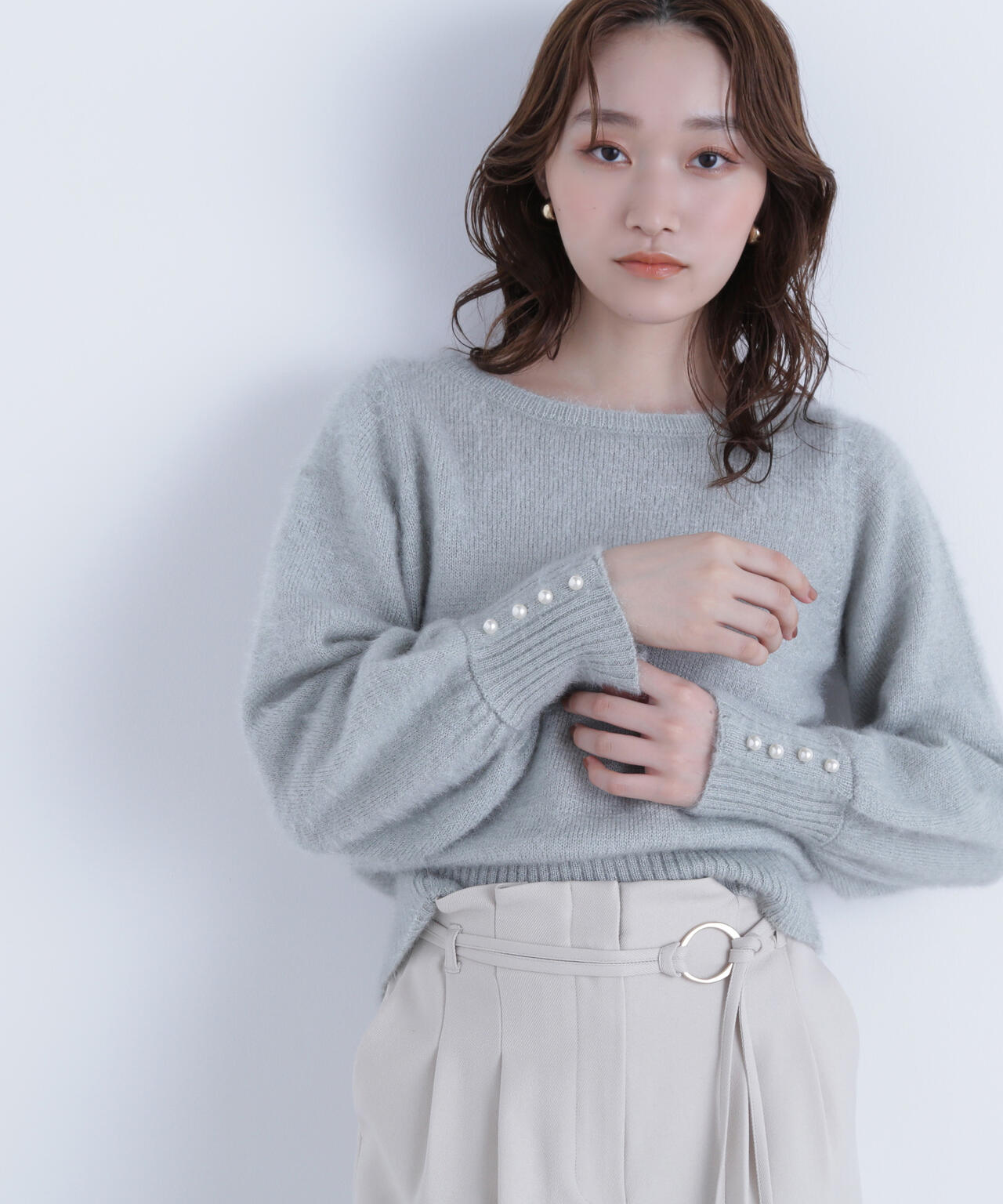 パールボタンヘアリーニット | NATURAL BEAUTY BASIC（ナチュラル