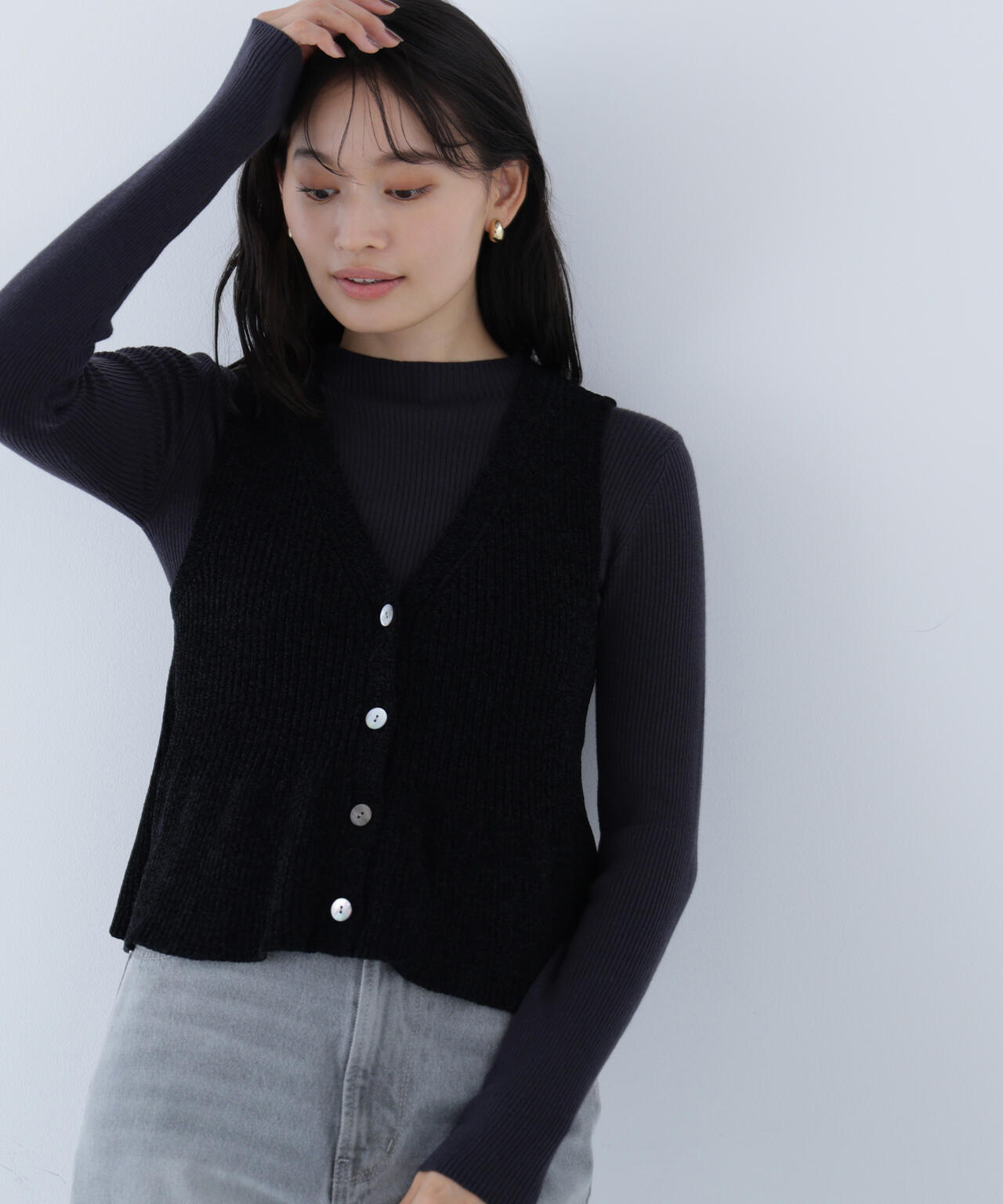 ペプラムベスト＆リブニット | NATURAL BEAUTY BASIC（ナチュラル