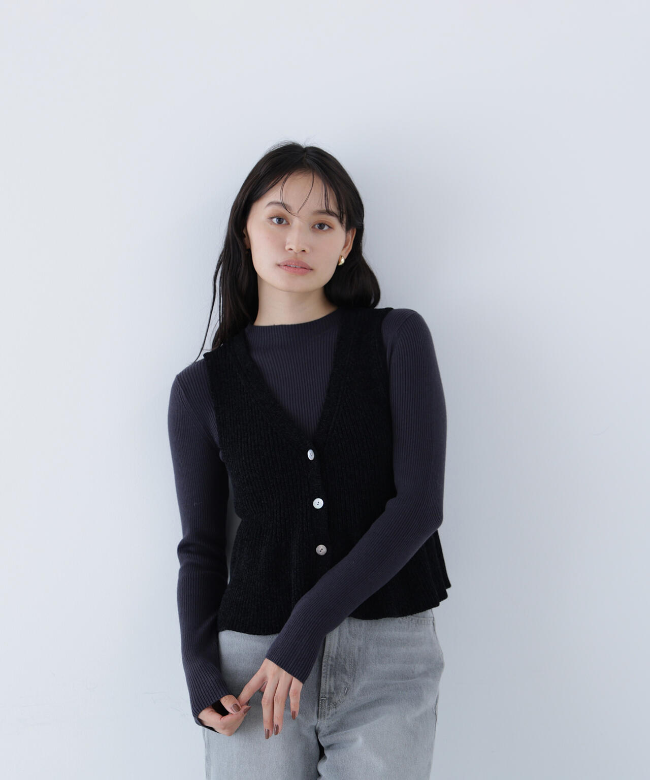 ペプラムベスト＆リブニット | NATURAL BEAUTY BASIC（ナチュラル