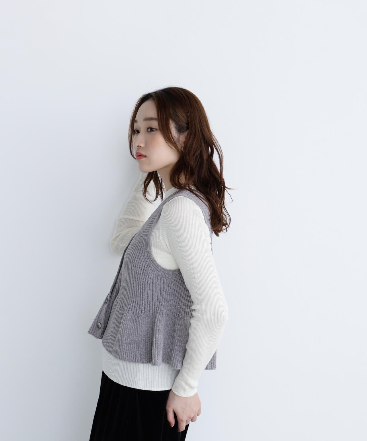 ペプラムベスト＆リブニット | NATURAL BEAUTY BASIC（ナチュラル