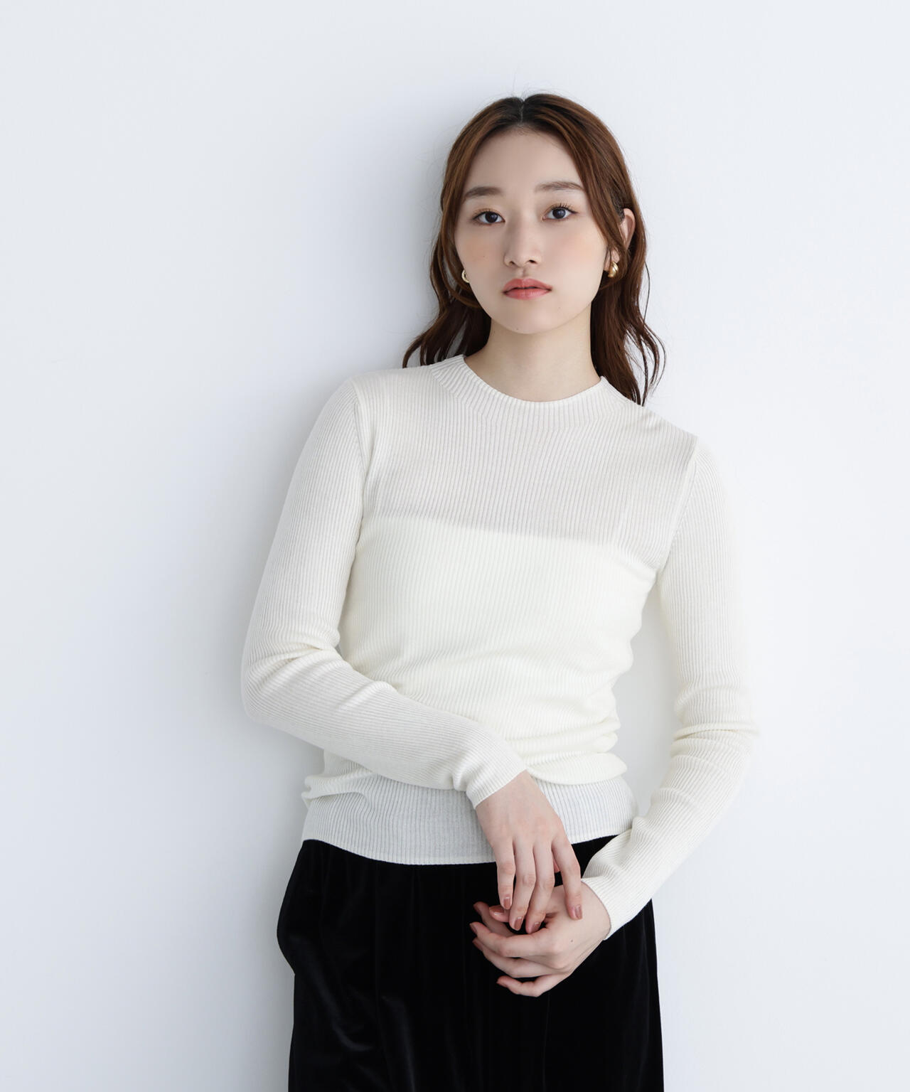 ペプラムベスト＆リブニット