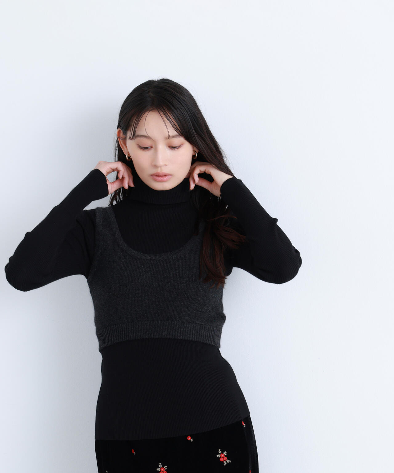 BLANC】ビスチェレイヤードニット | NATURAL BEAUTY BASIC(ナチュラル BLANC】ビスチェレイヤードニット | NATURAL BEAUTY BASIC(ナチュラル