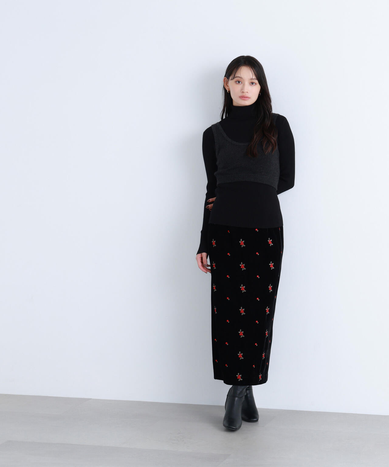 【BLANC】ビスチェレイヤードニット