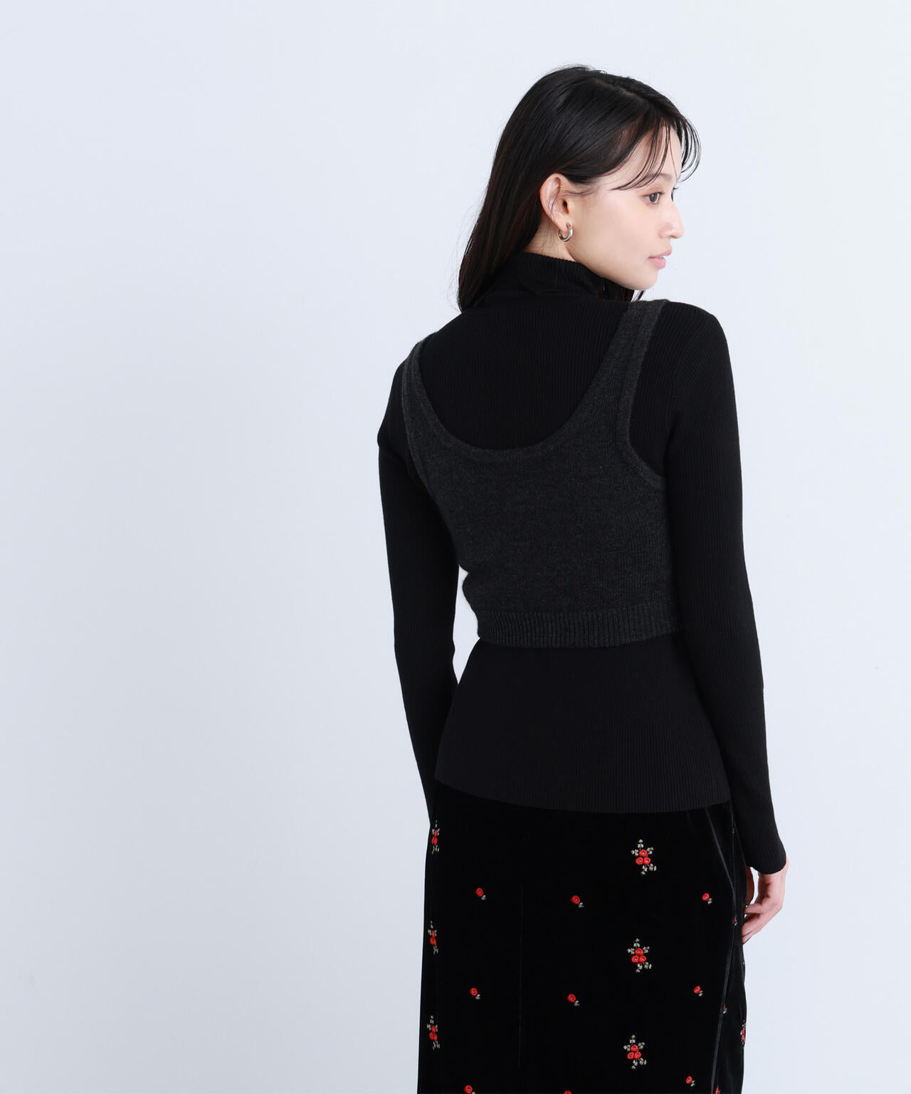 【BLANC】ビスチェレイヤードニット