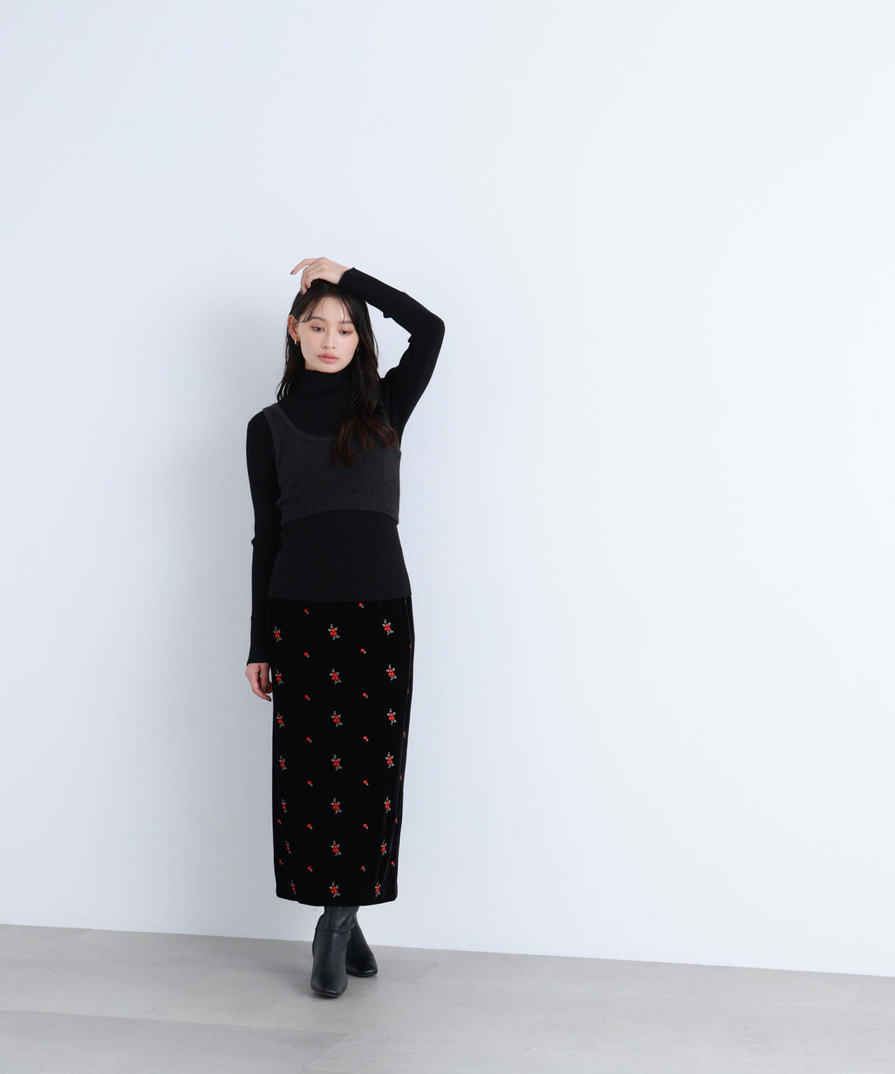 【BLANC】ビスチェレイヤードニット