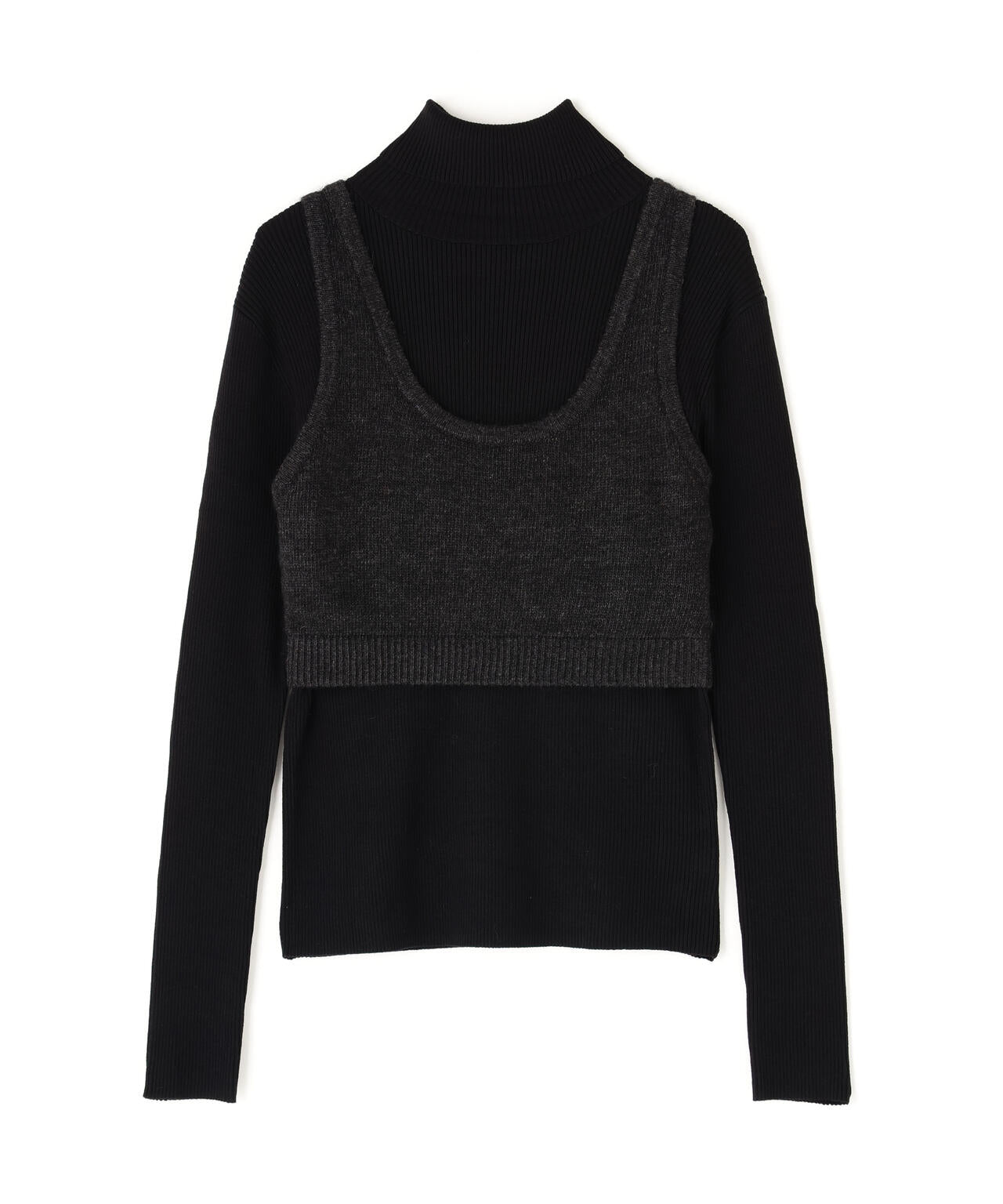 【BLANC】ビスチェレイヤードニット