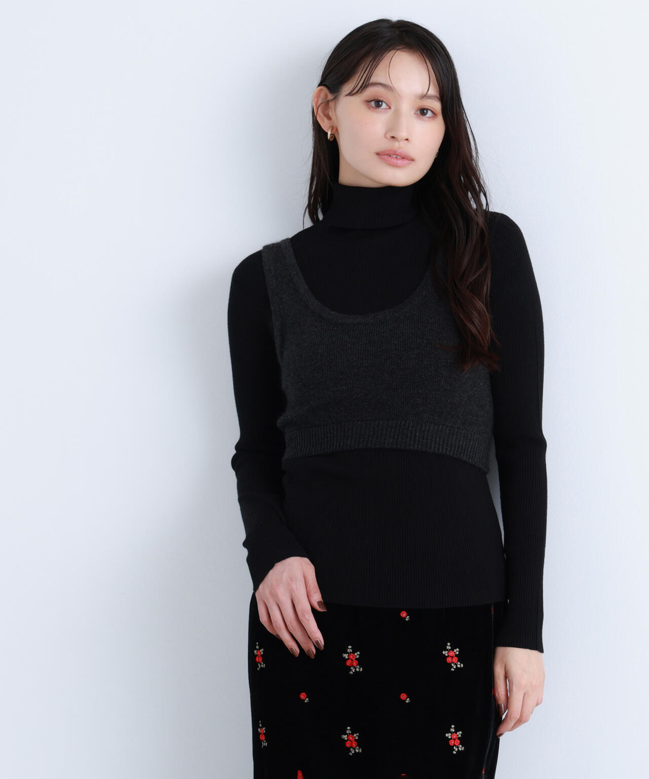 ナチュラルビューティーベーシック（NATURAL BEAUTY BASIC）/ビスチェレイヤードニット BLANC】ビスチェレイヤードニット | NATURAL BEAUTY BASIC（ナチュラル