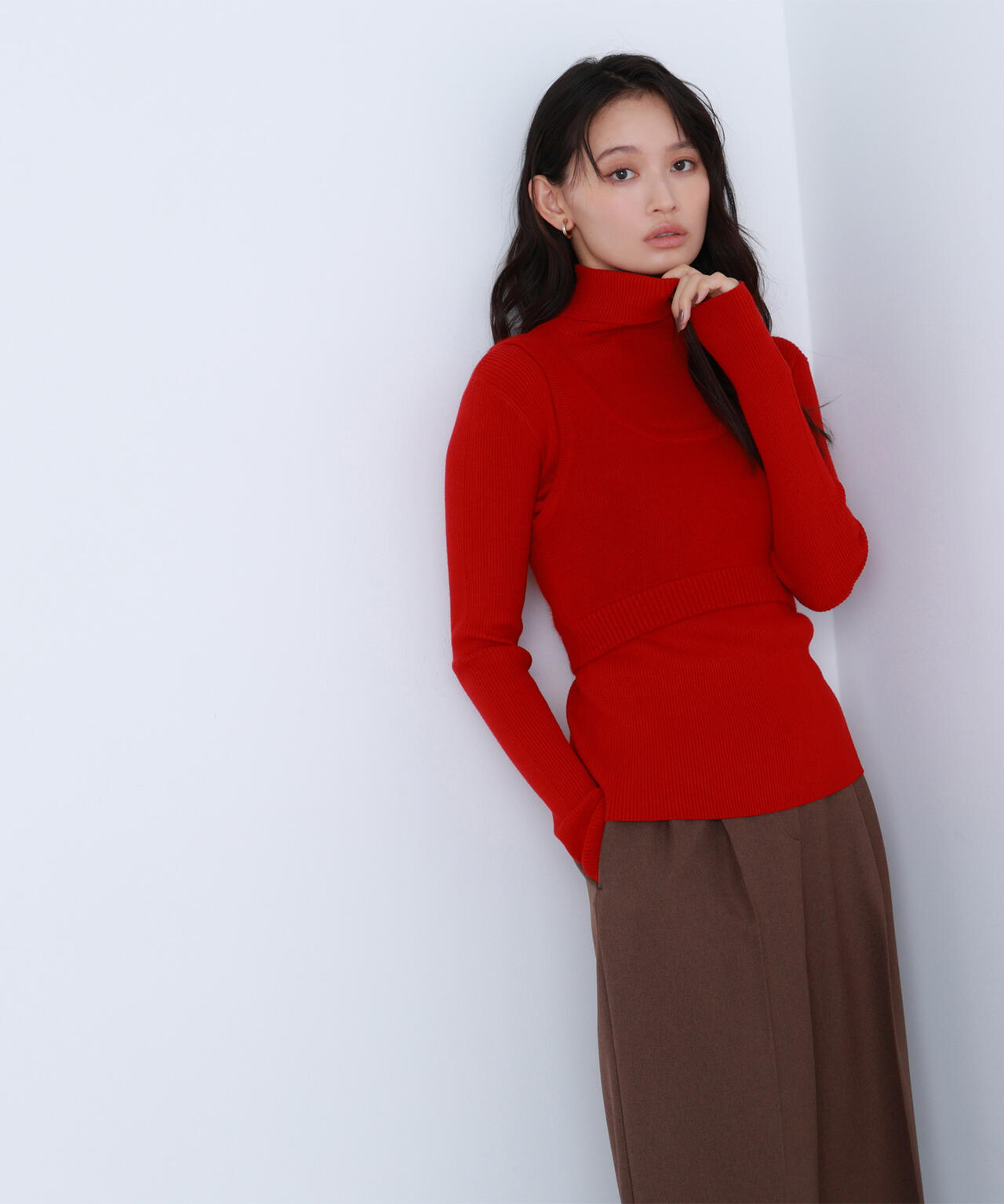 【BLANC】ビスチェレイヤードニット