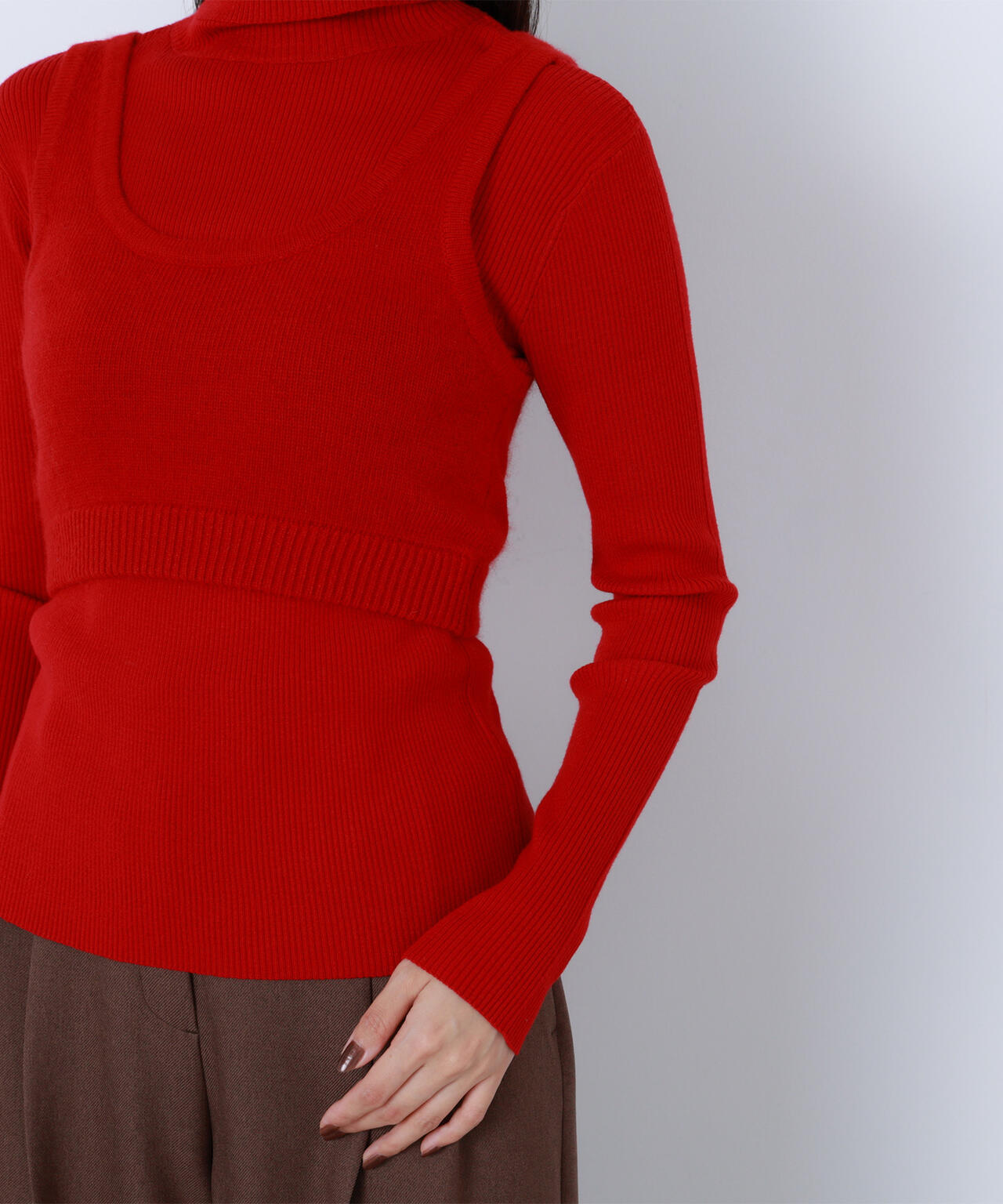 【BLANC】ビスチェレイヤードニット