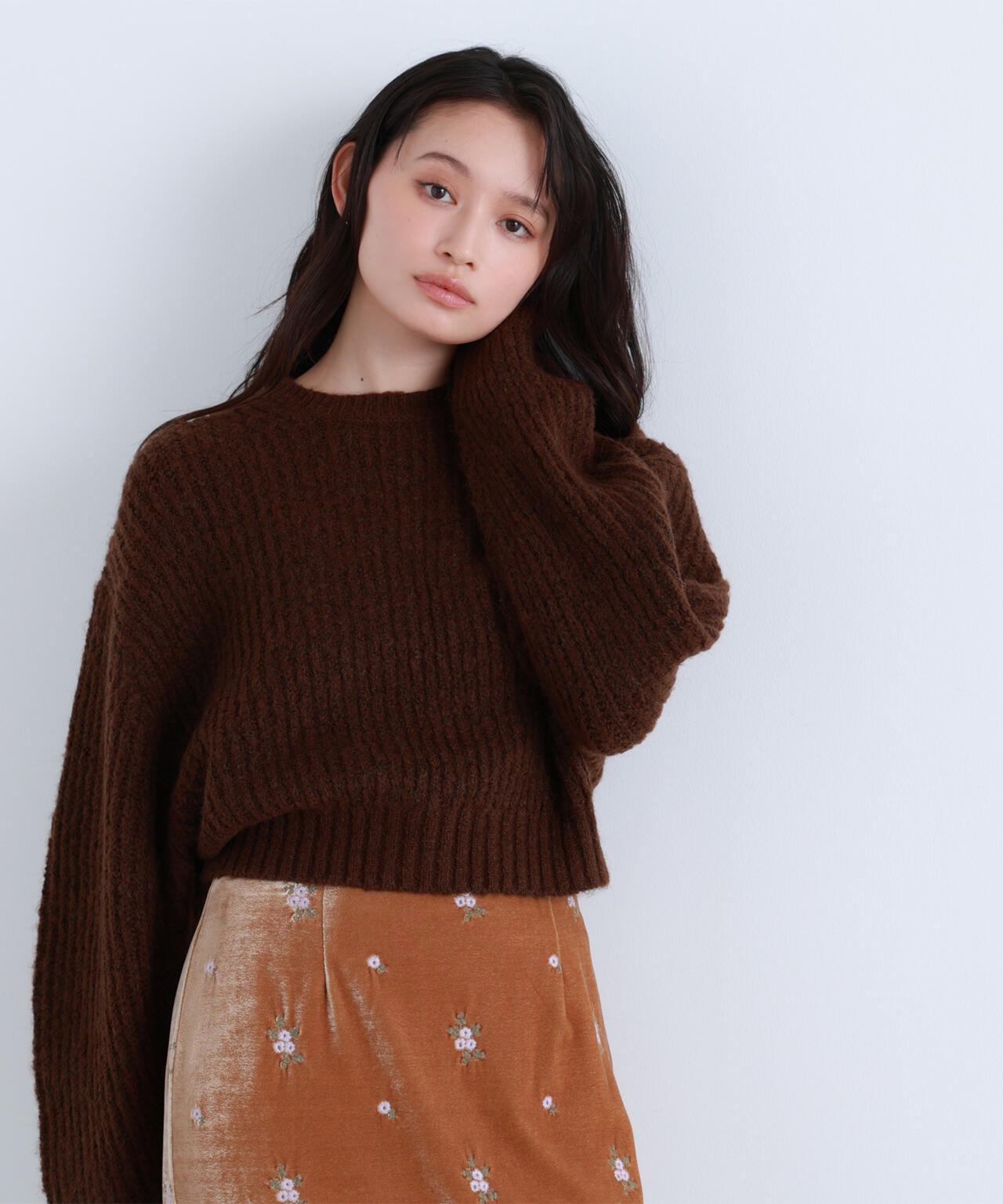 BLANC】クロップドアゼフォルムニット | NATURAL BEAUTY BASIC