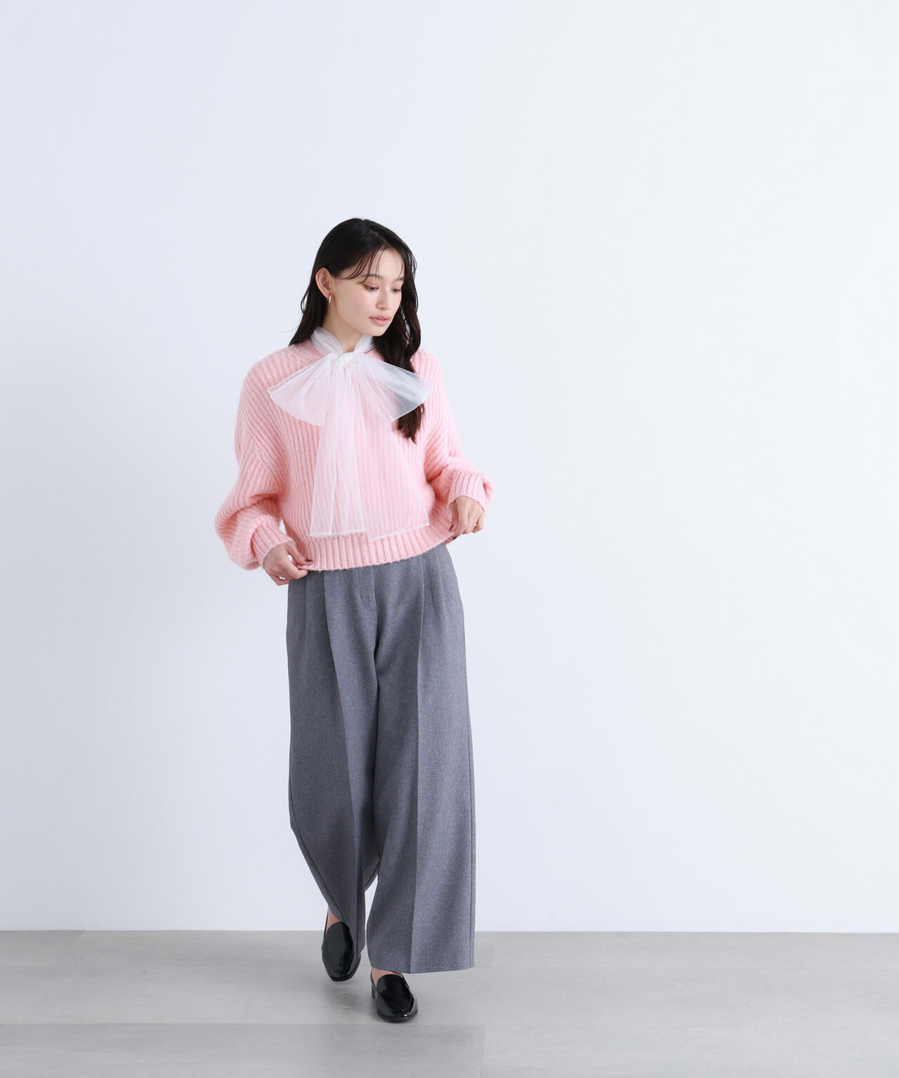 BLANC】クロップドアゼフォルムニット | NATURAL BEAUTY BASIC