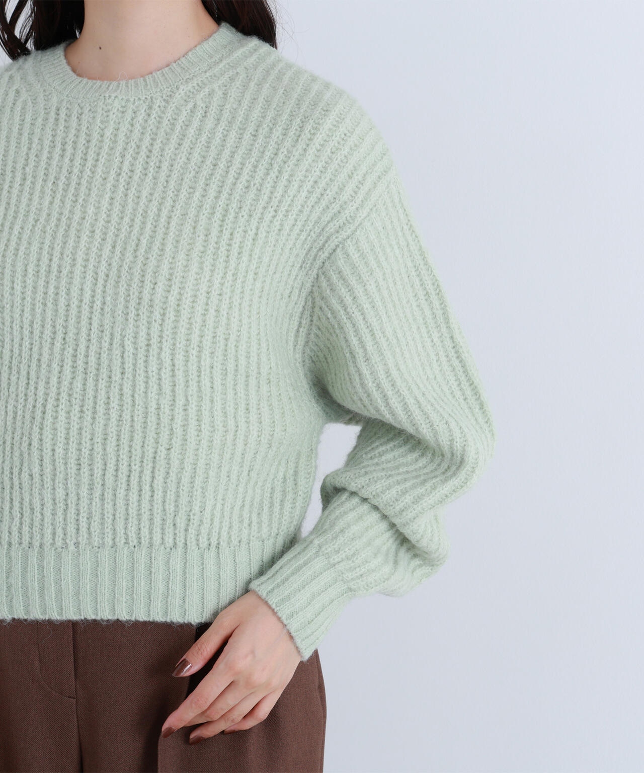 BLANC】クロップドアゼフォルムニット | NATURAL BEAUTY BASIC