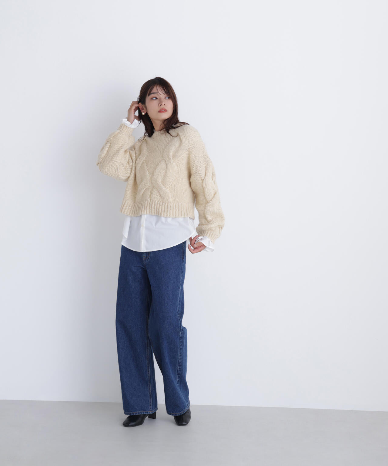 Oggi掲載】クロップドビッグケーブルニット | NATURAL BEAUTY BASIC