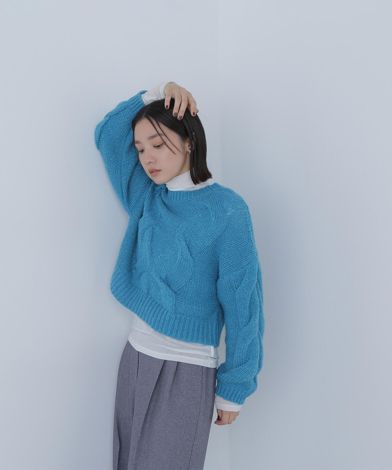 Oggi掲載】クロップドビッグケーブルニット | NATURAL BEAUTY BASIC