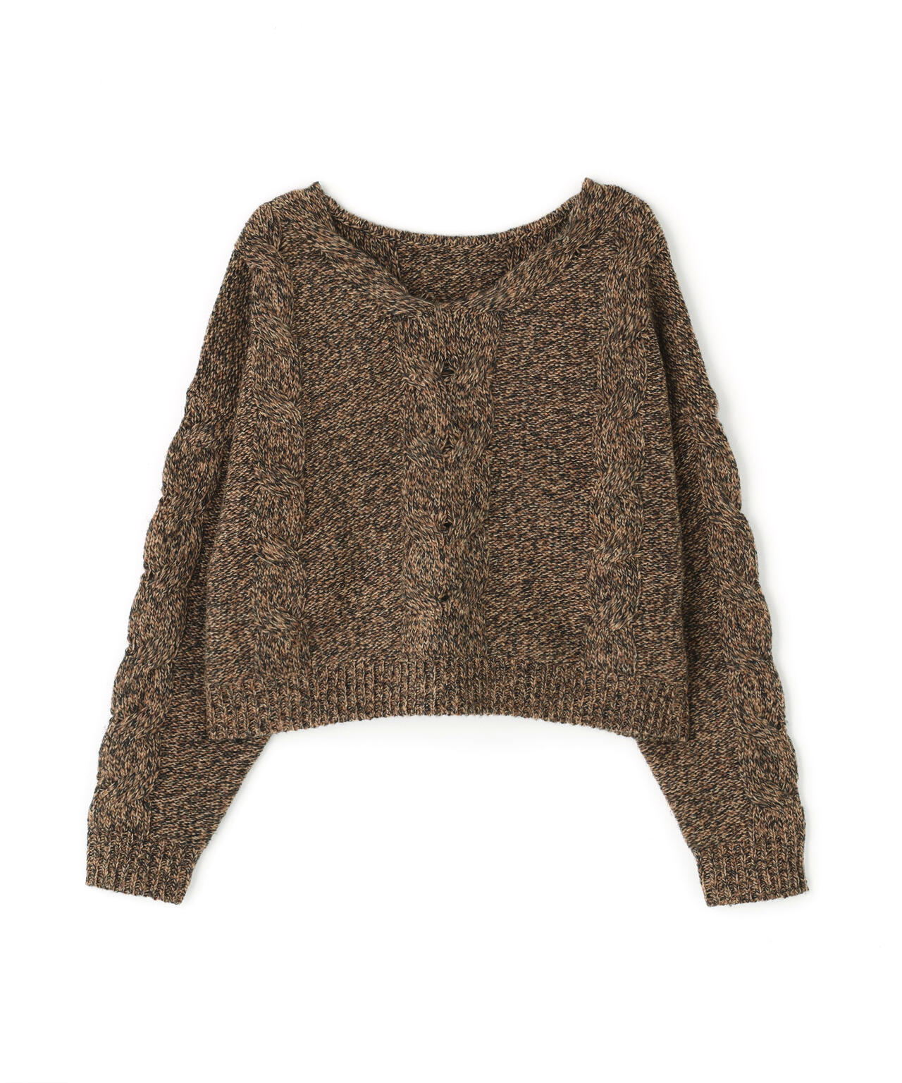 Vネックケーブルニット | NATURAL BEAUTY BASIC（ナチュラル