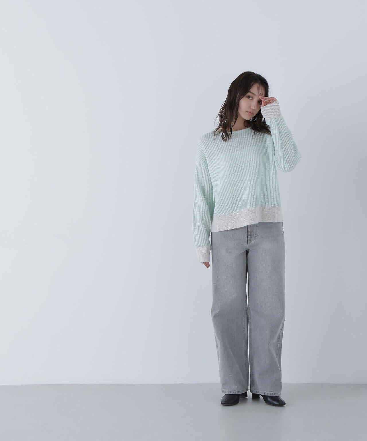 配色リブボクシーニット | NATURAL BEAUTY BASIC（ナチュラル