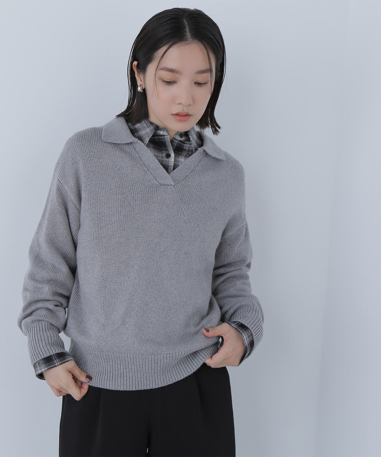 スキッパーポロニット | NATURAL BEAUTY BASIC（ナチュラル