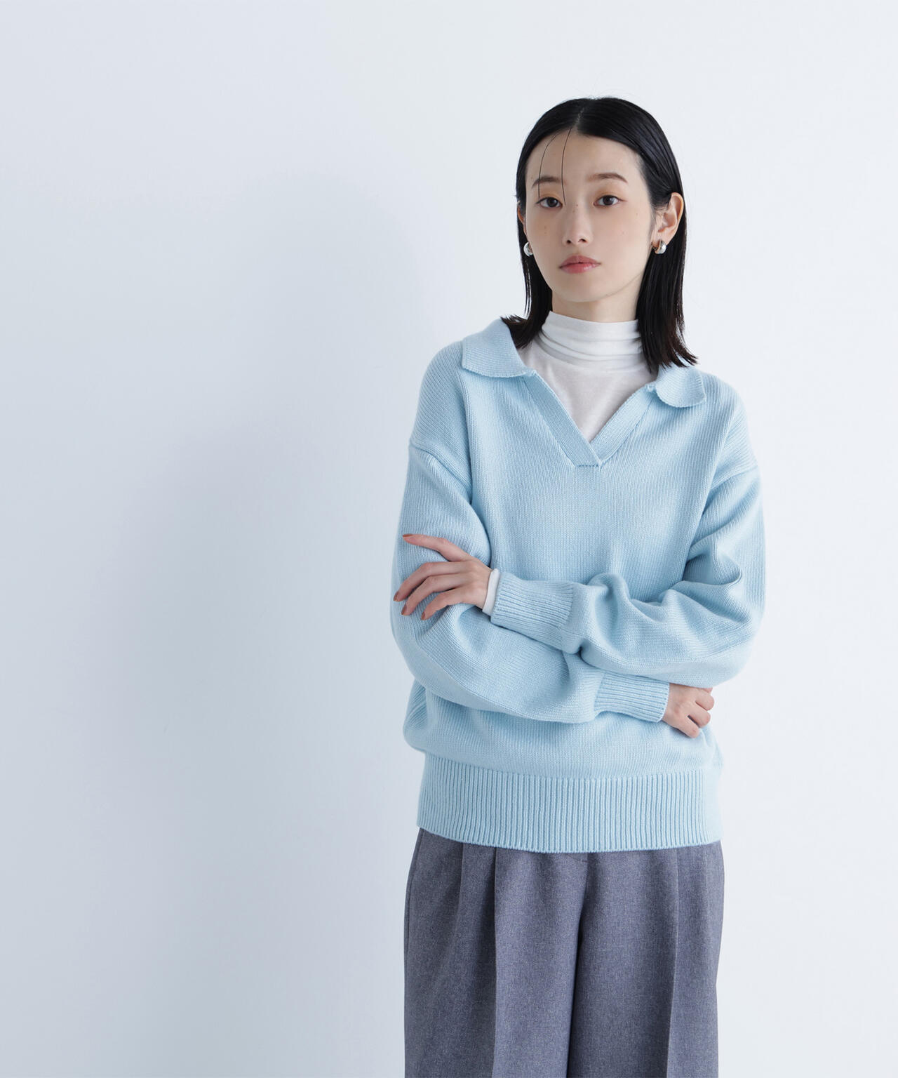 スキッパーポロニット | NATURAL BEAUTY BASIC（ナチュラル