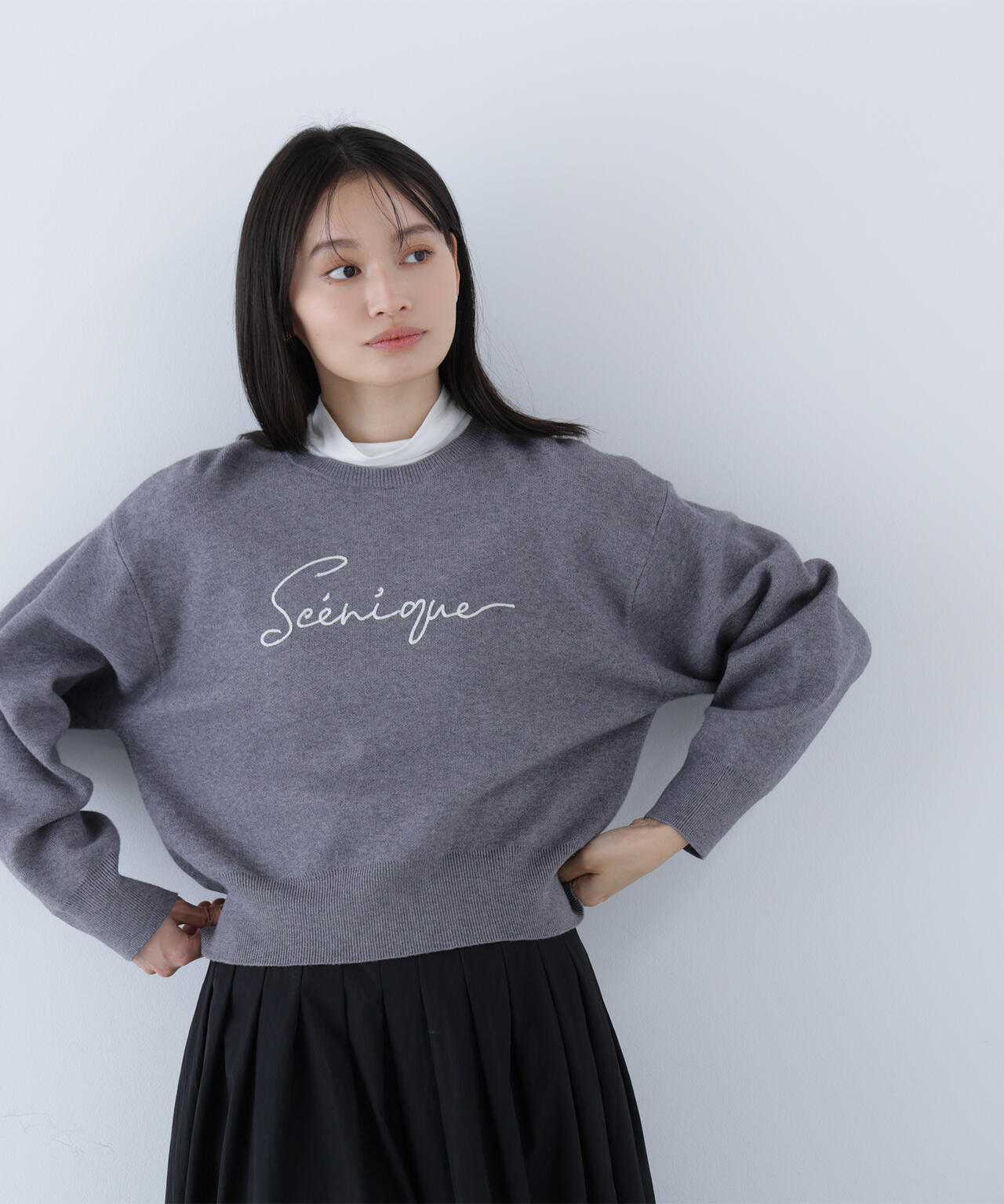 ロゴ刺繍ニット | NATURAL BEAUTY BASIC（ナチュラルビューティー