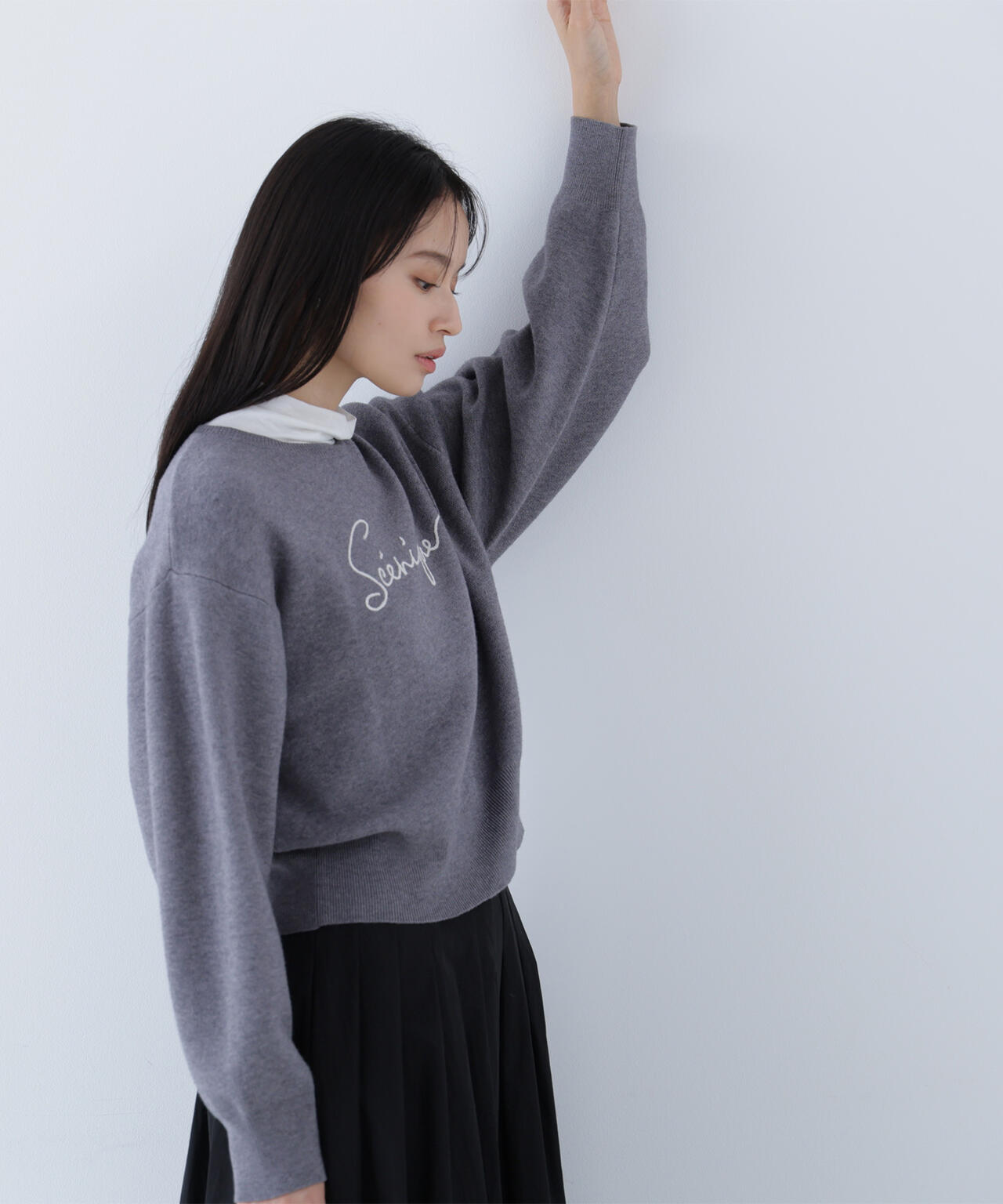 ロゴ刺繍ニット | NATURAL BEAUTY BASIC（ナチュラルビューティー