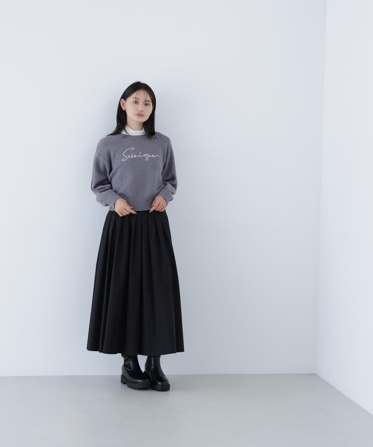 ロゴ刺繍ニット | NATURAL BEAUTY BASIC（ナチュラルビューティー