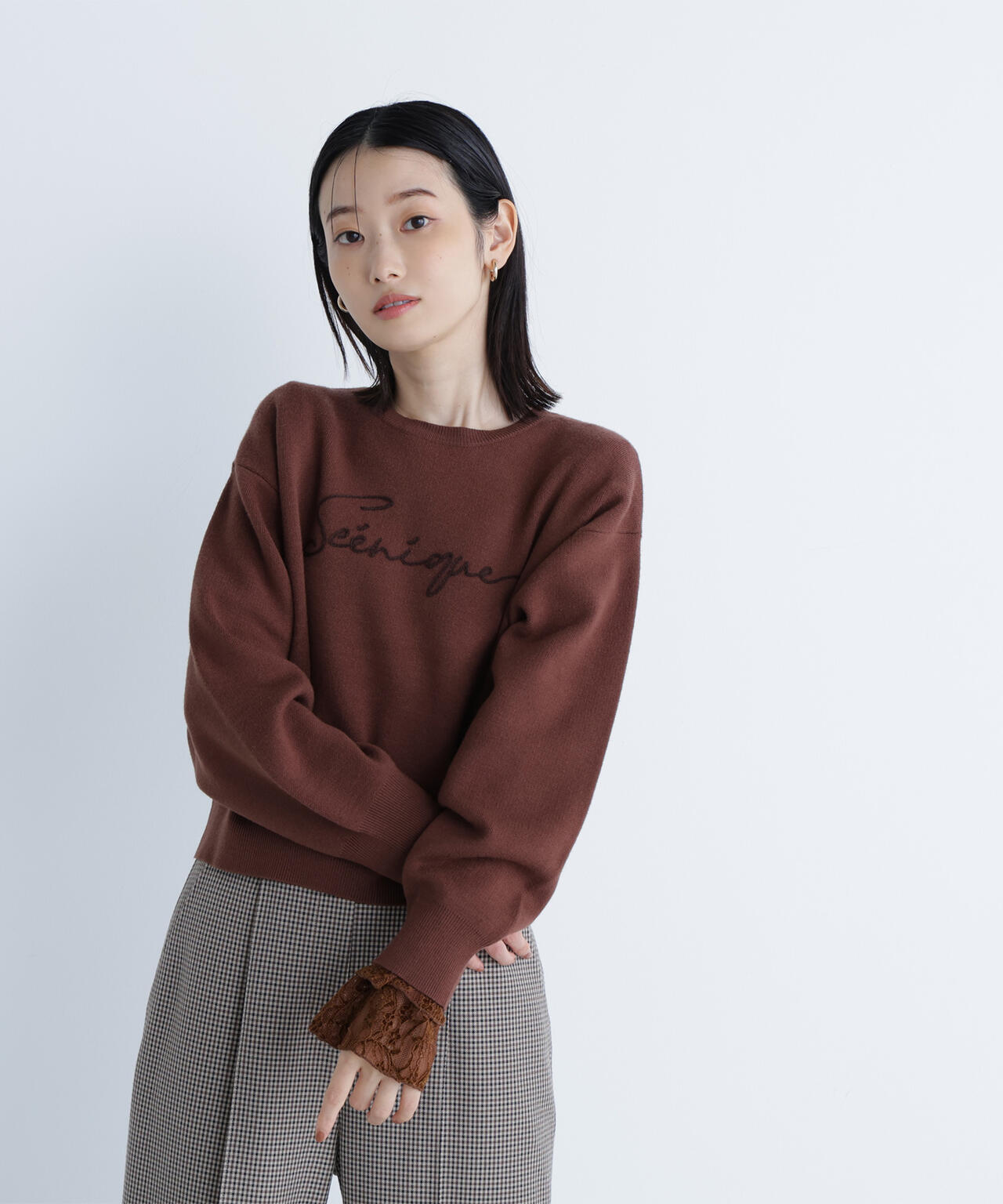 ロゴ刺繍ニット | NATURAL BEAUTY BASIC（ナチュラルビューティー