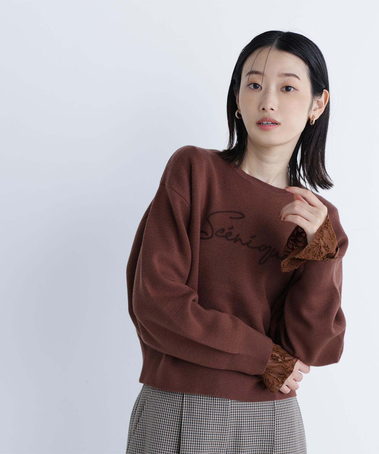 ロゴ刺繍ニット | NATURAL BEAUTY BASIC（ナチュラルビューティー