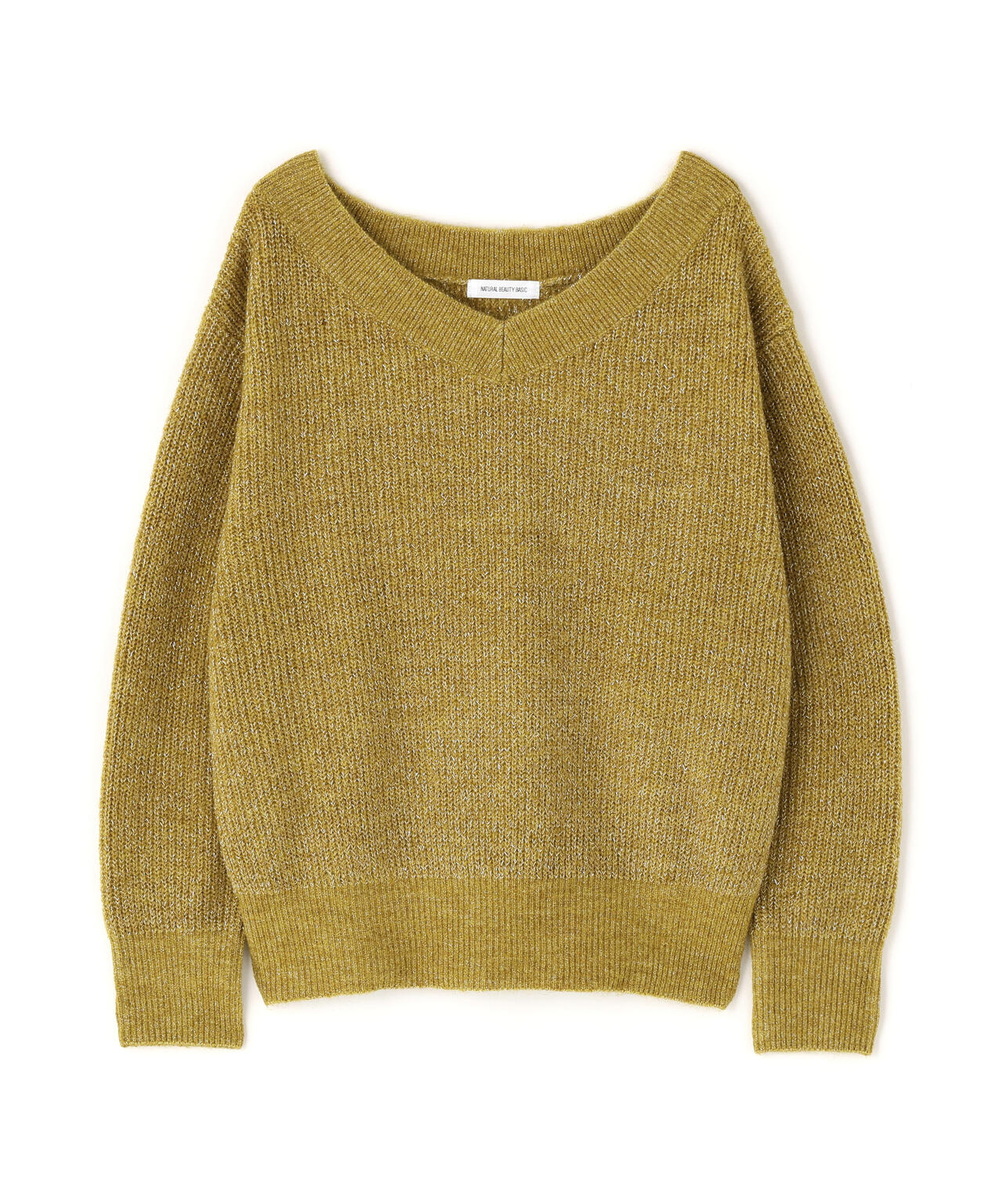 Vネックボクシーラメニット | NATURAL BEAUTY BASIC（ナチュラル