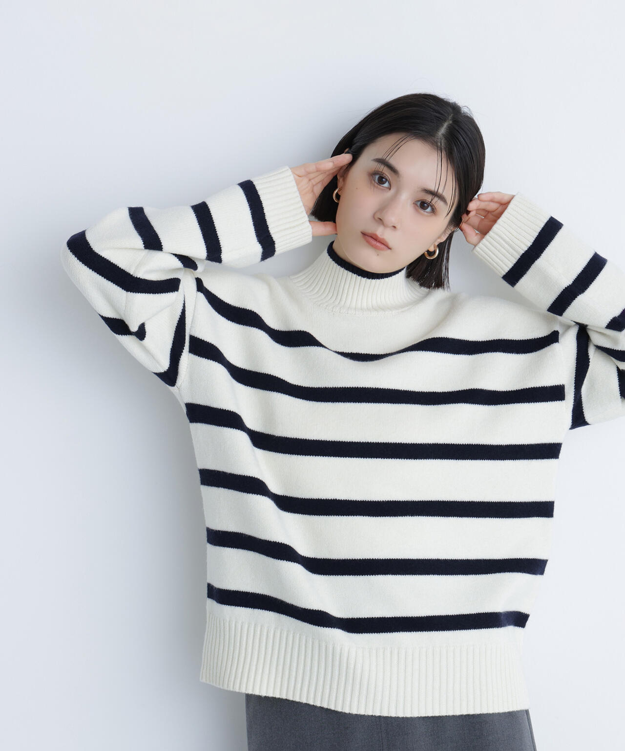 バックボタンタートルニット | NATURAL BEAUTY BASIC（ナチュラル