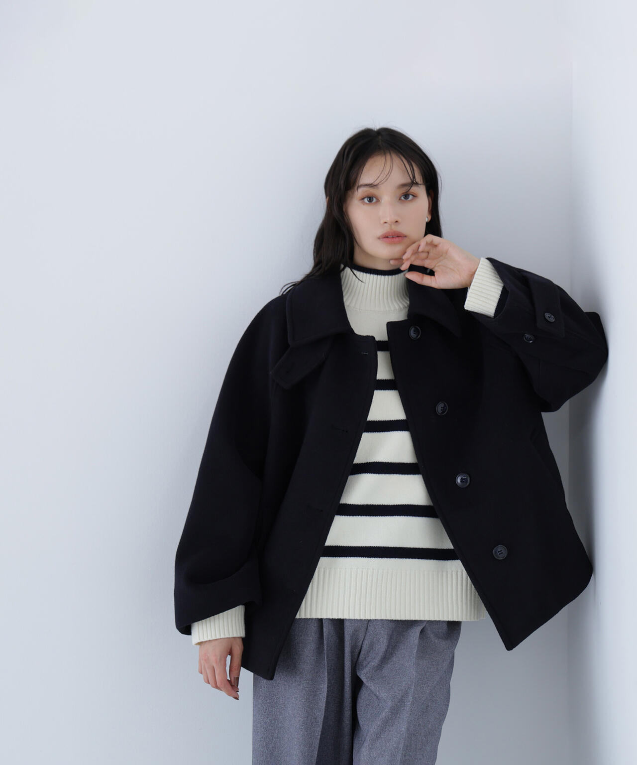 バックボタンタートルニット | NATURAL BEAUTY BASIC（ナチュラル