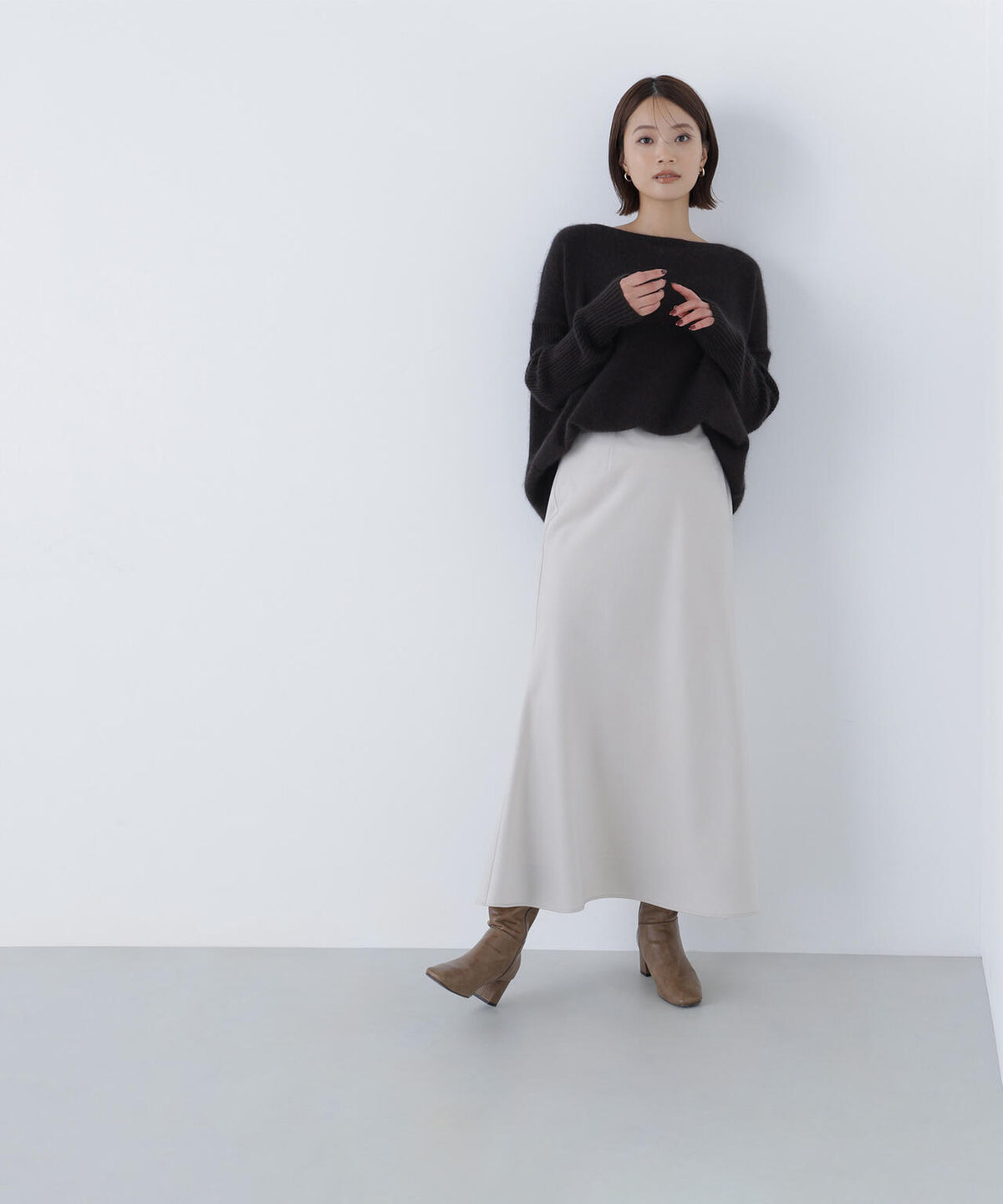 ウールブレンドヘアリーニット