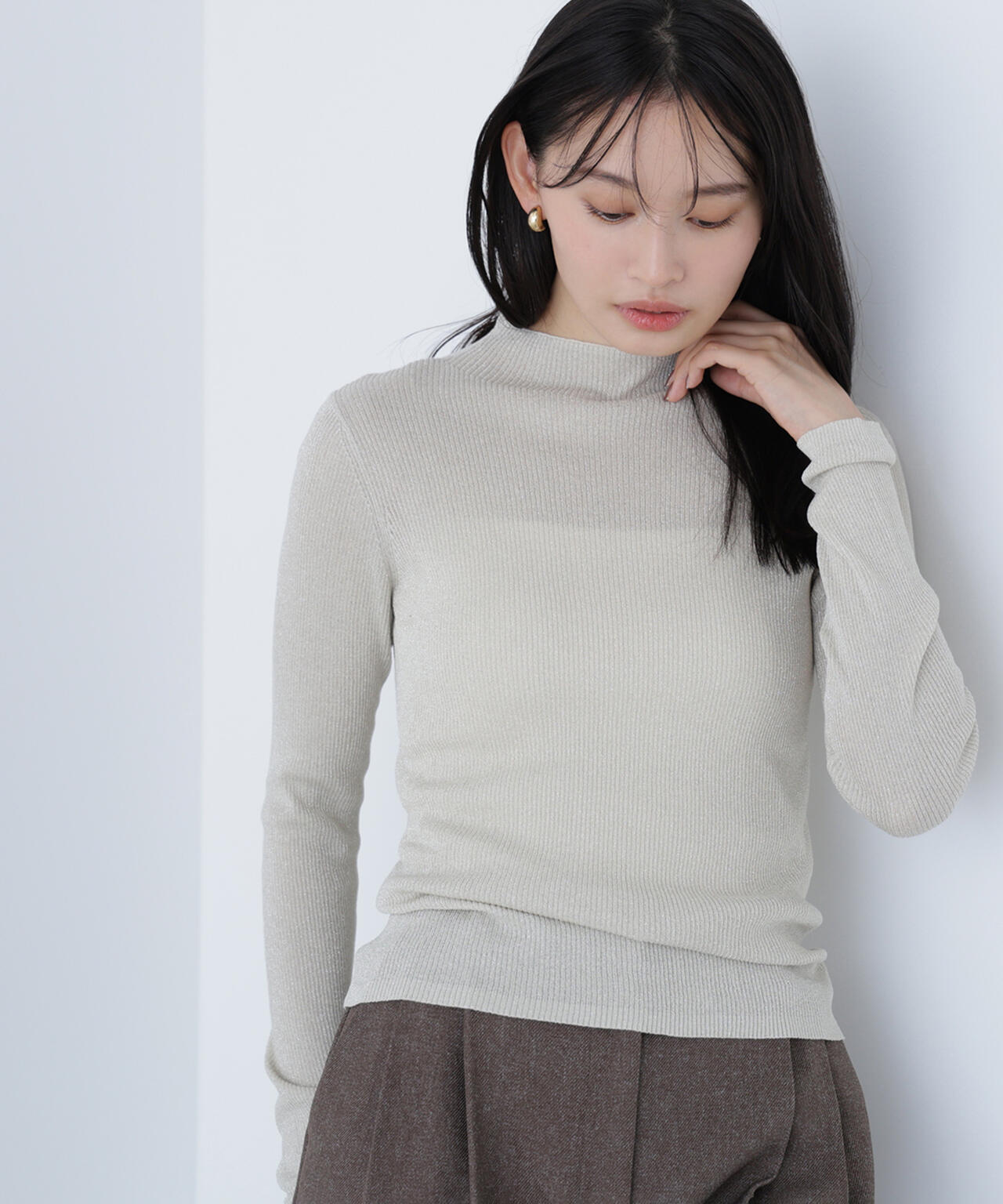 シャイニーハイネックニット | NATURAL BEAUTY BASIC（ナチュラル