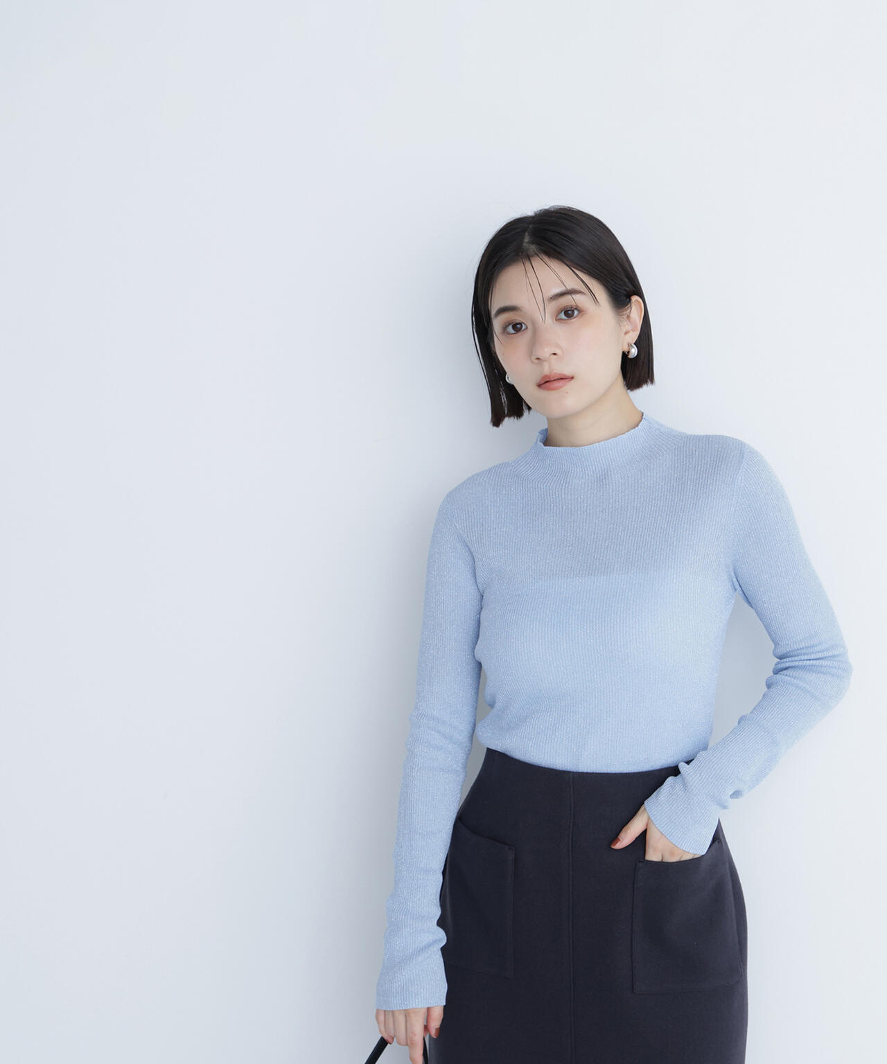 シャイニーハイネックニット | NATURAL BEAUTY BASIC（ナチュラル