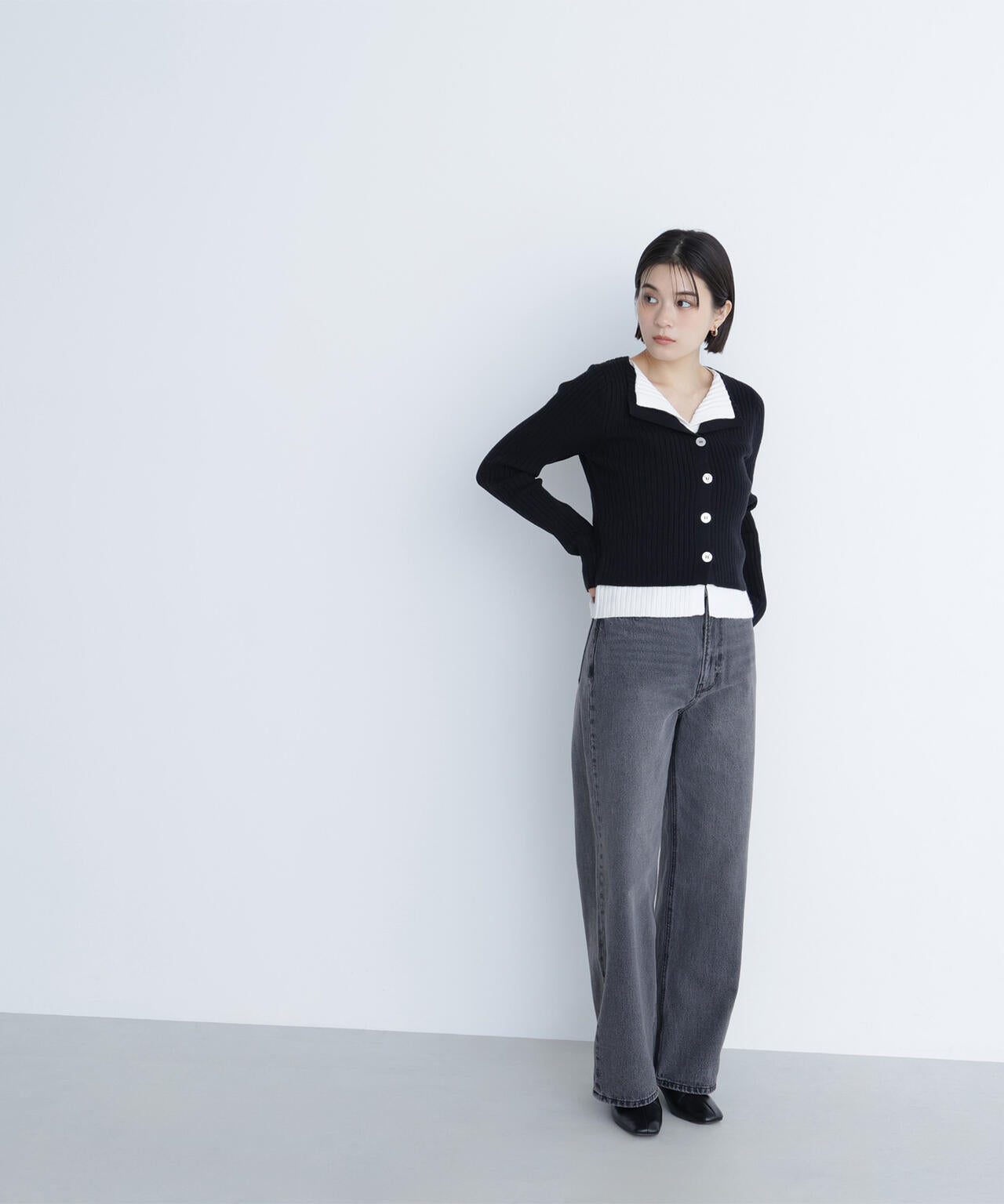 レイヤードライクスキッパーニット