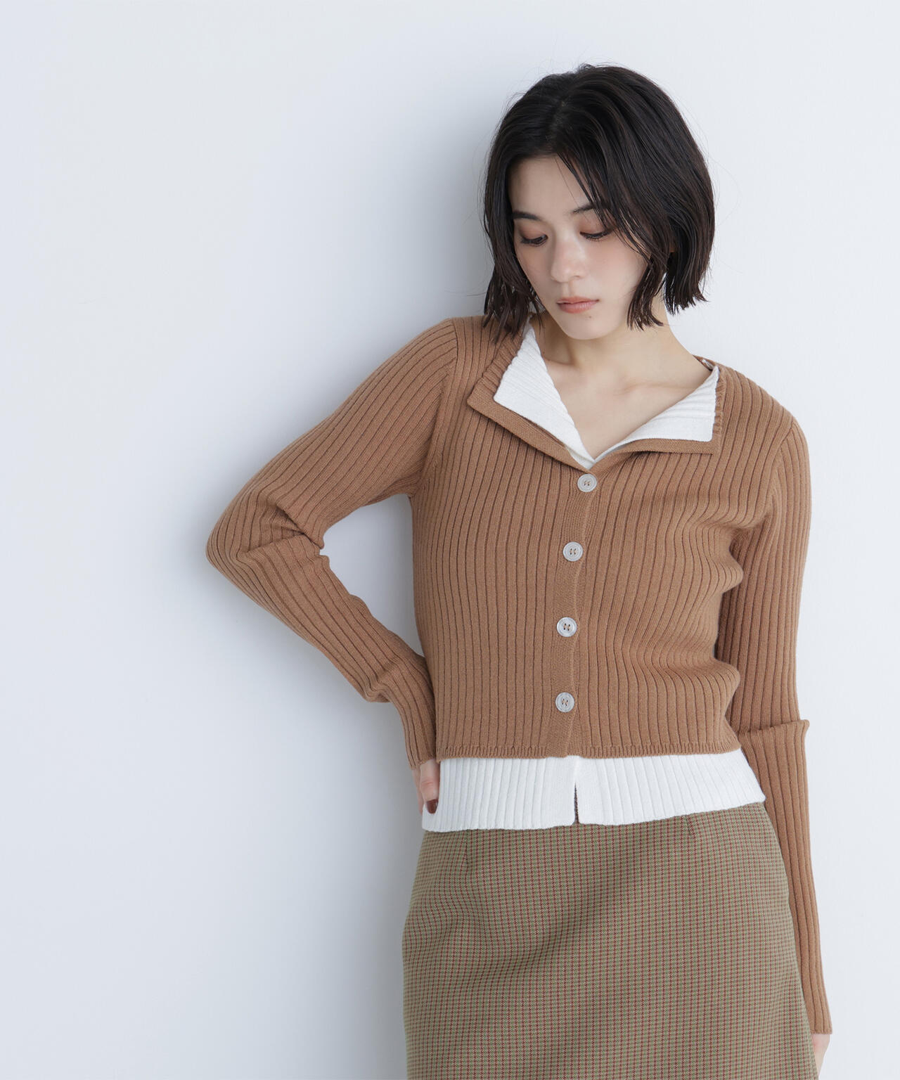 レイヤードライクスキッパーニット